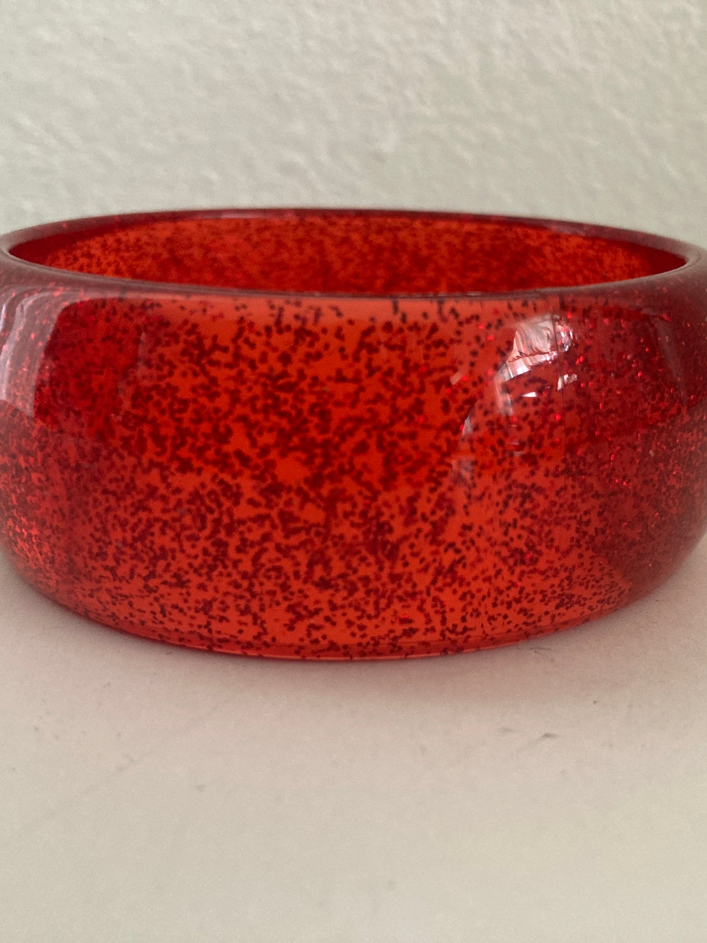 Red Glitter Lucite Bangle