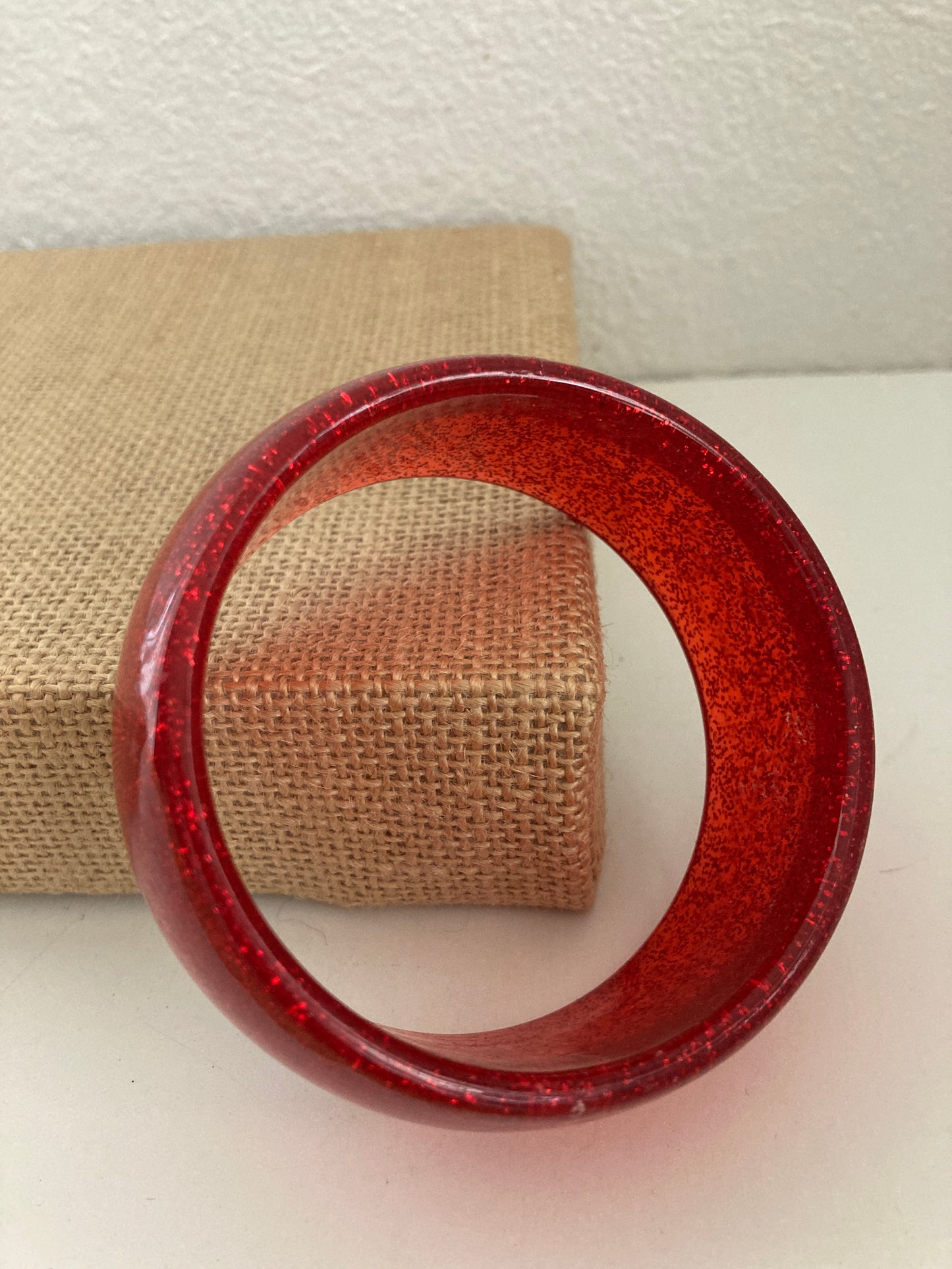 Red Glitter Lucite Bangle
