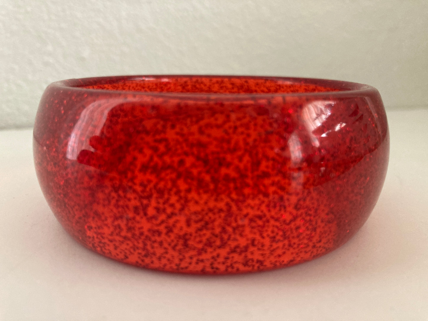 Red Glitter Lucite Bangle