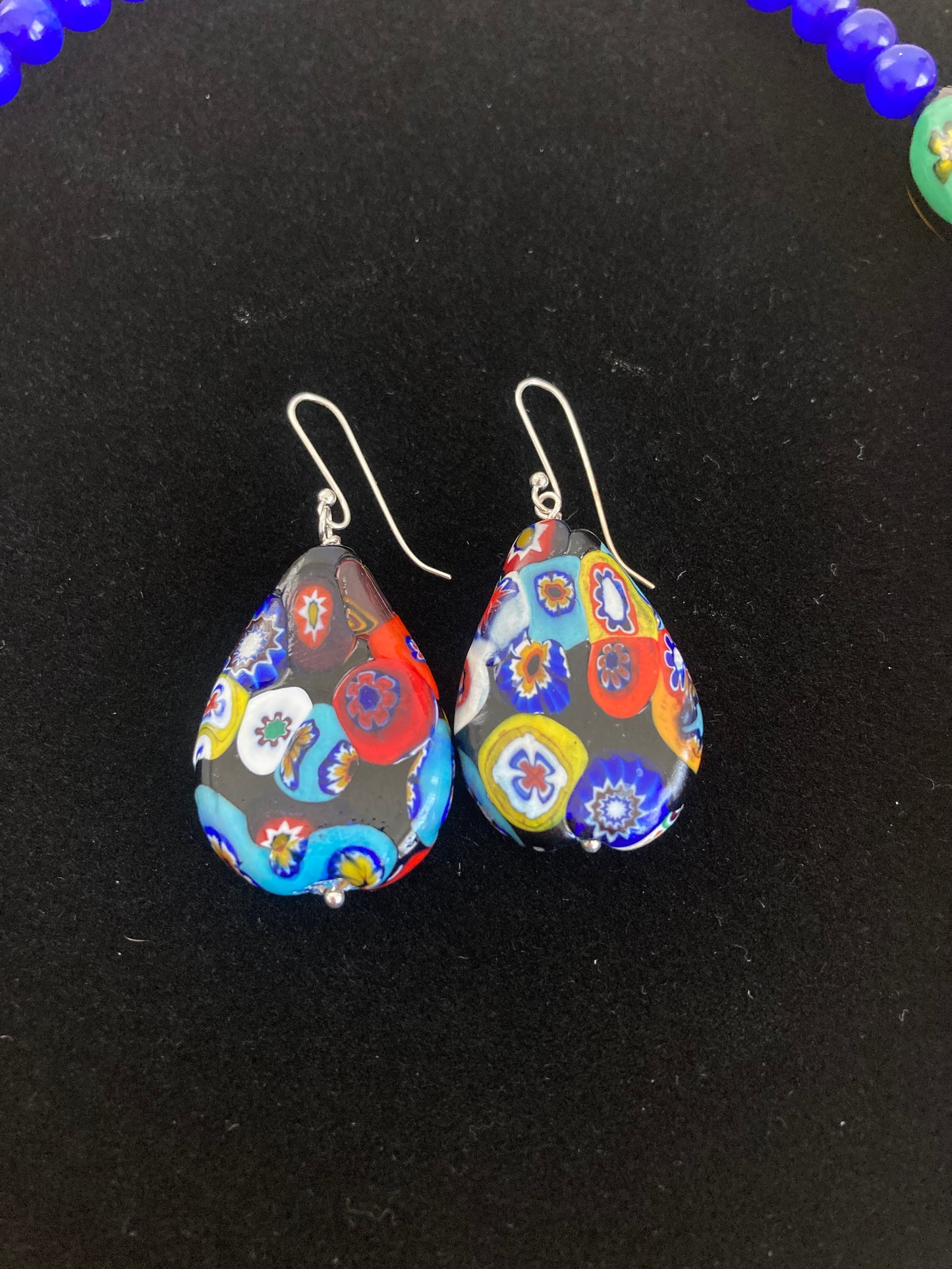 Custom Made Venetian Glass Millefiori Murano Glass Necklace and Earrings