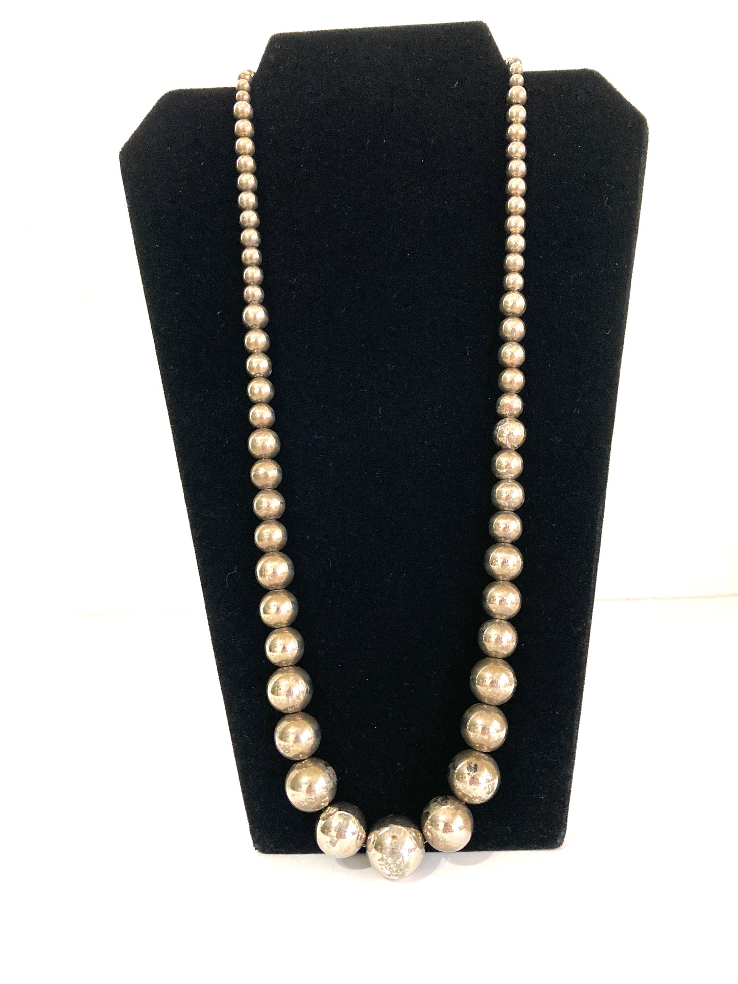 Graduated Silver-tone Ball Necklace