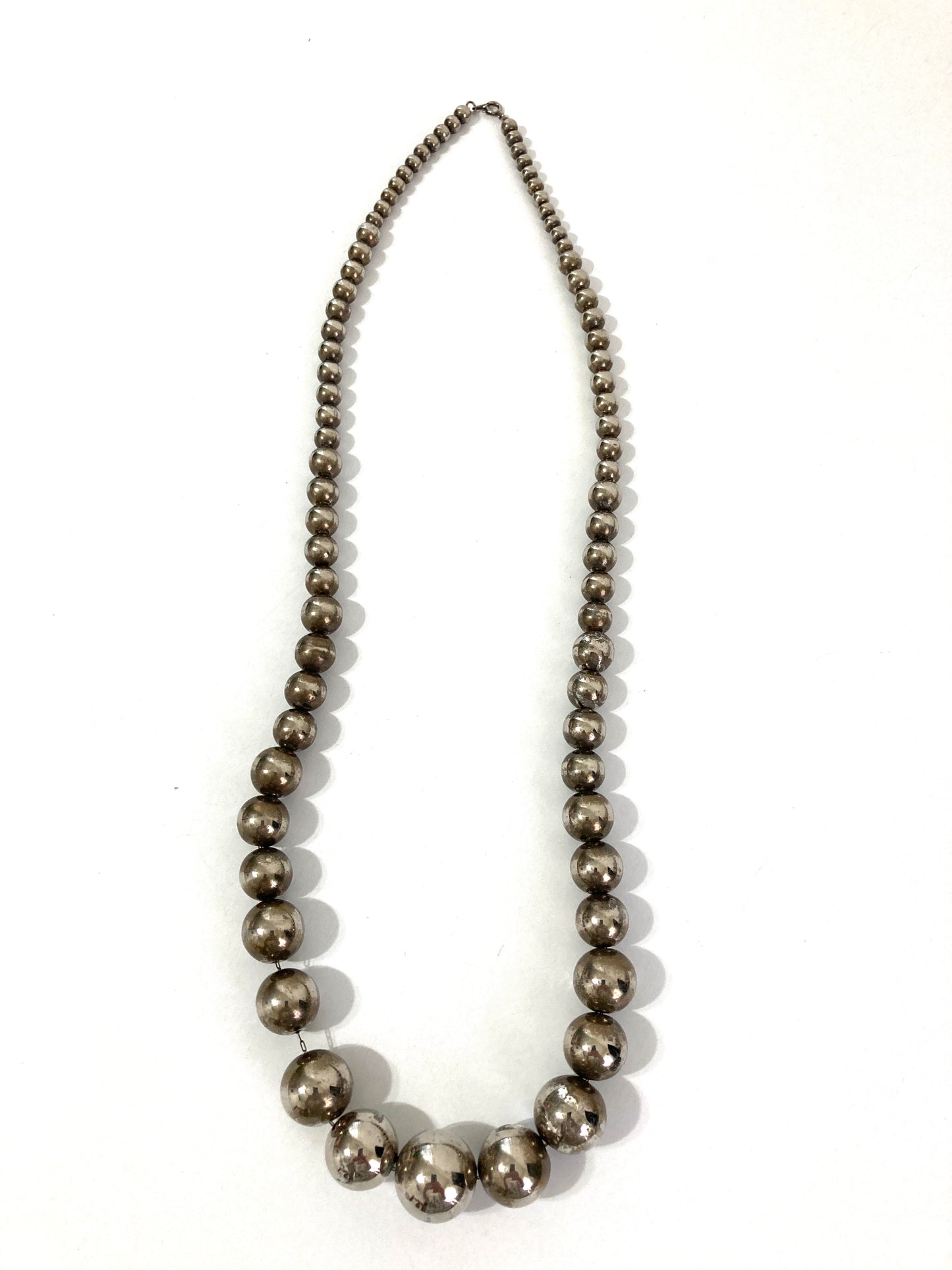 Graduated Silver-tone Ball Necklace