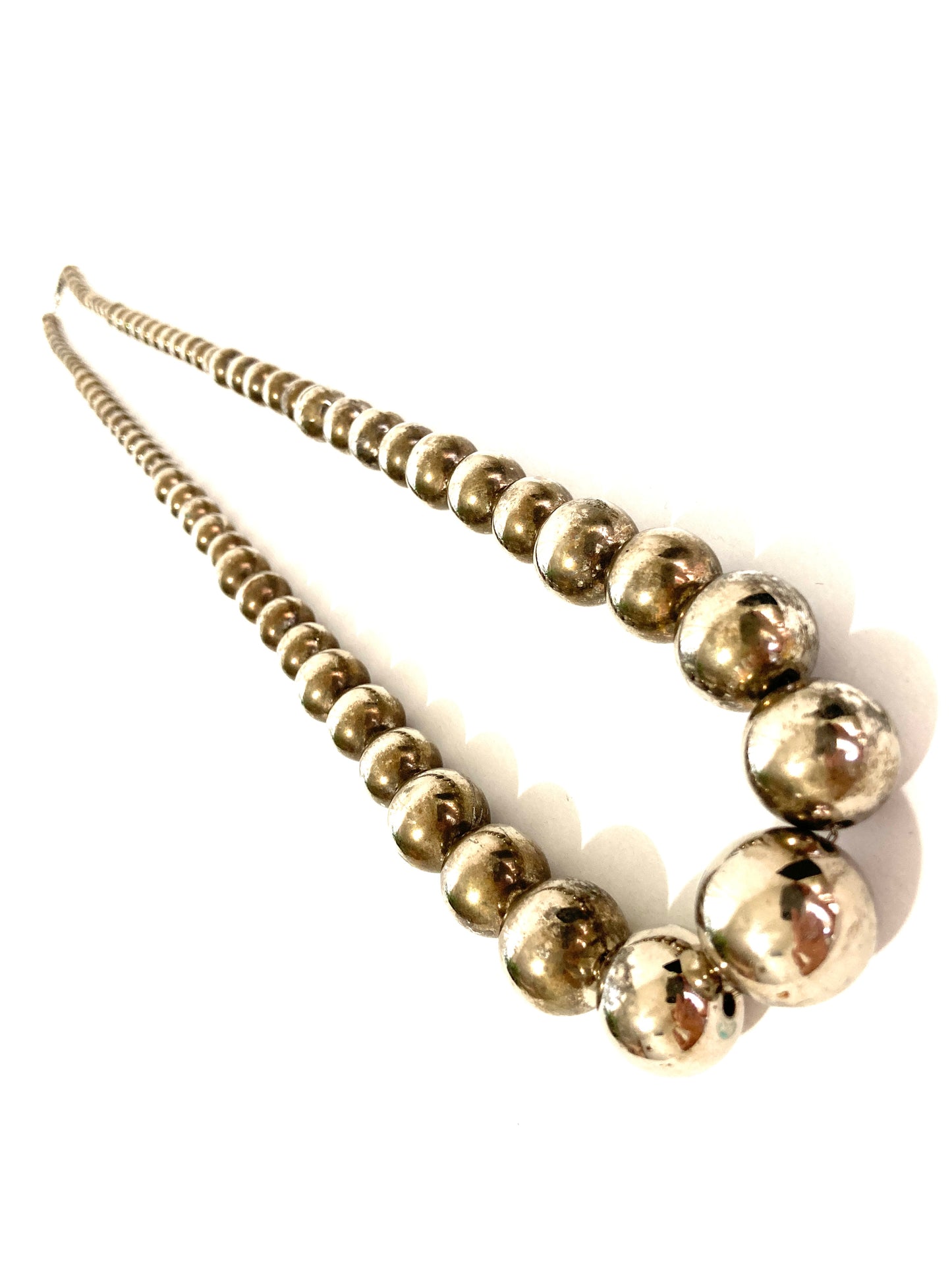Graduated Silver-tone Ball Necklace