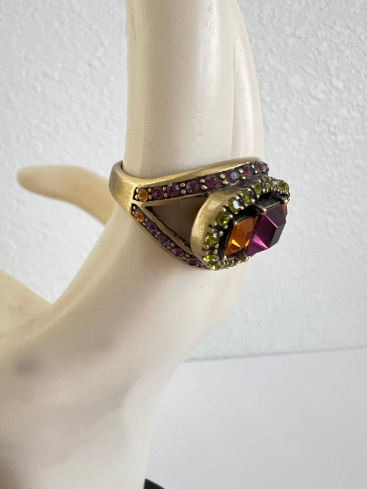 Heidi Daus Cocktail Ring Amethyst, Amber, & Lime
