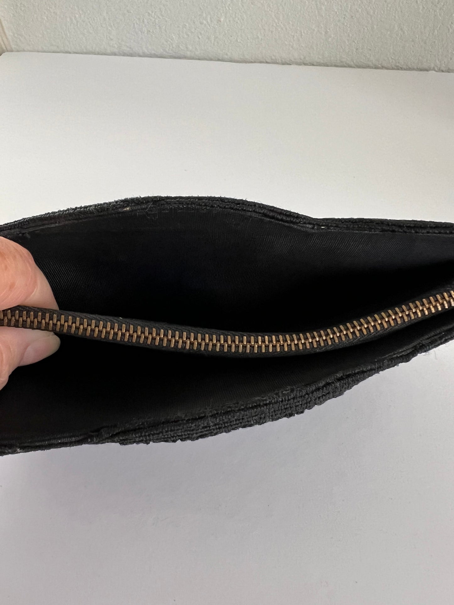 Black Corde Clutch Purse w/ Zipper