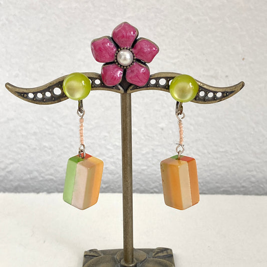 Moonglow Lucite Color Block Dangle Earrings