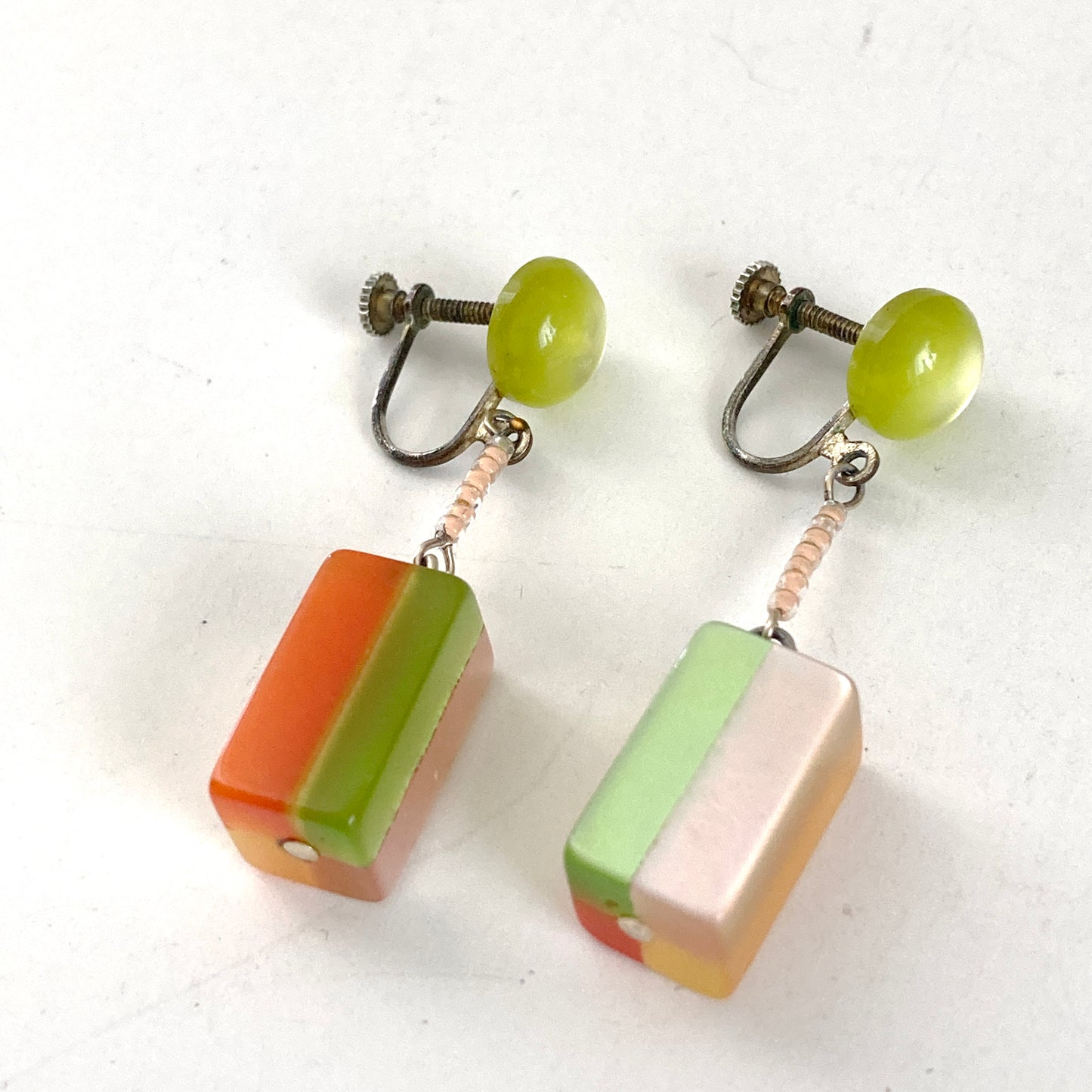 Moonglow Lucite Color Block Dangle Earrings