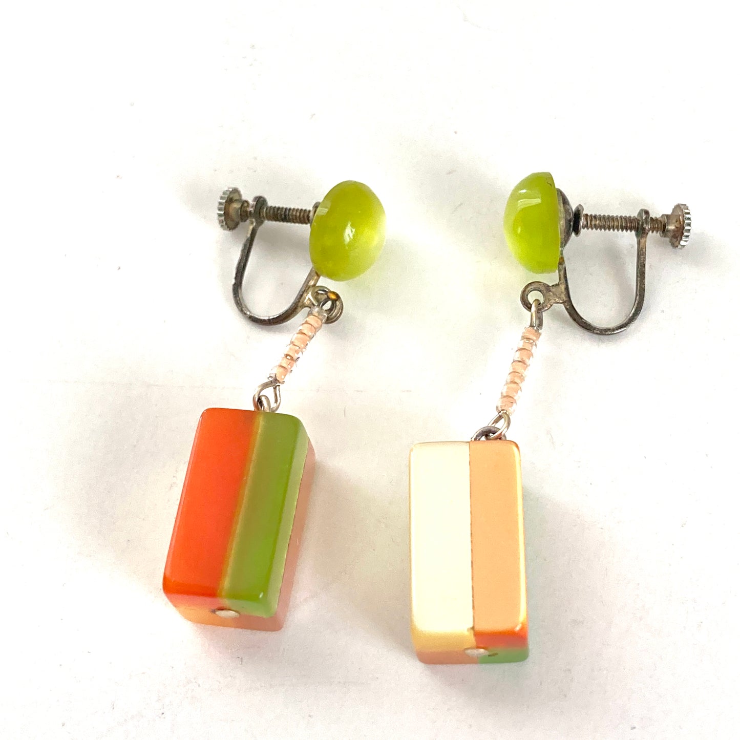 Moonglow Lucite Color Block Dangle Earrings