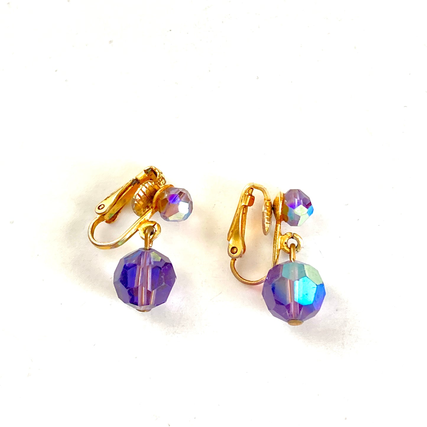 Lavender Crystal AB Drop Earrings