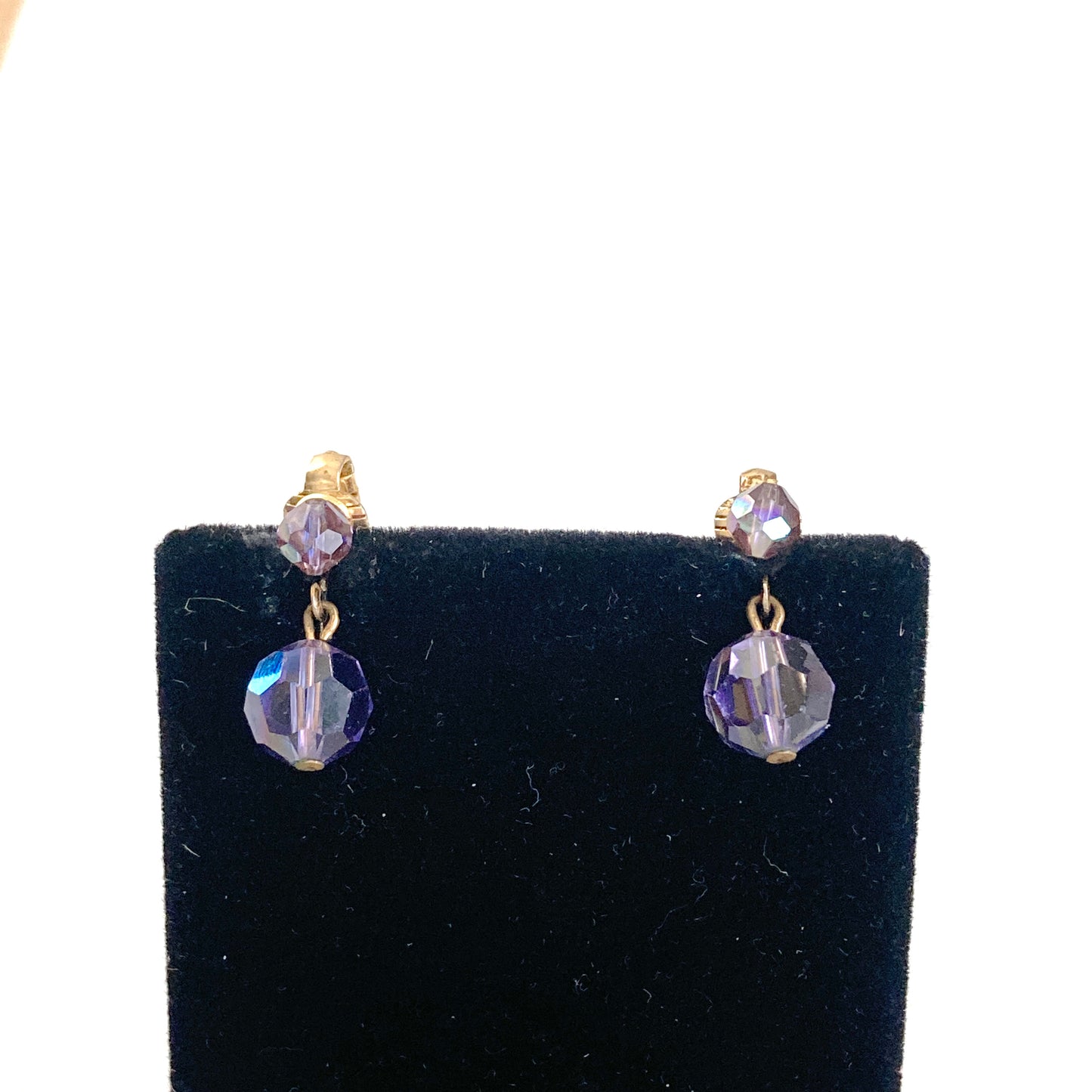 Lavender Crystal AB Drop Earrings