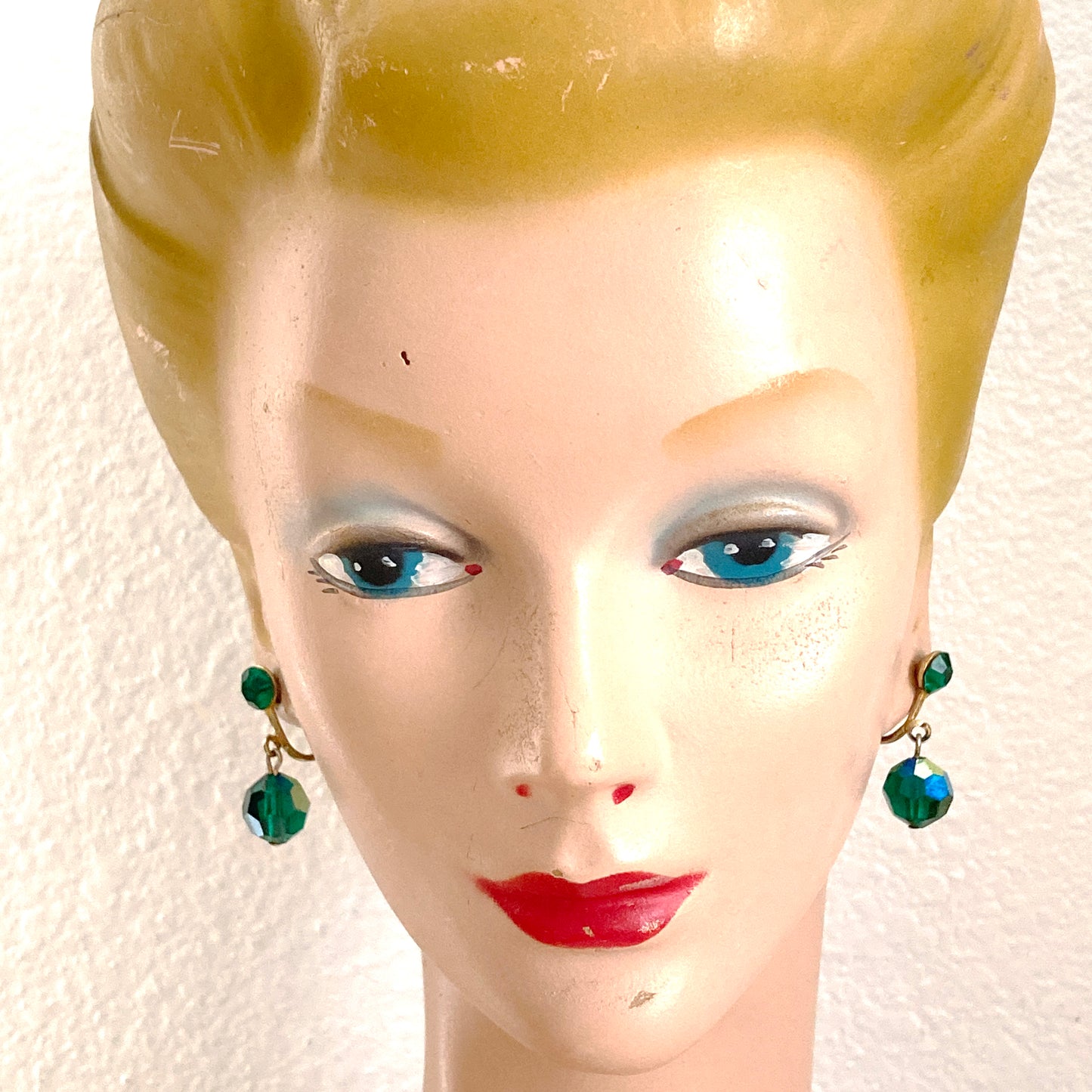 Green Crystal AB Drop Earrings