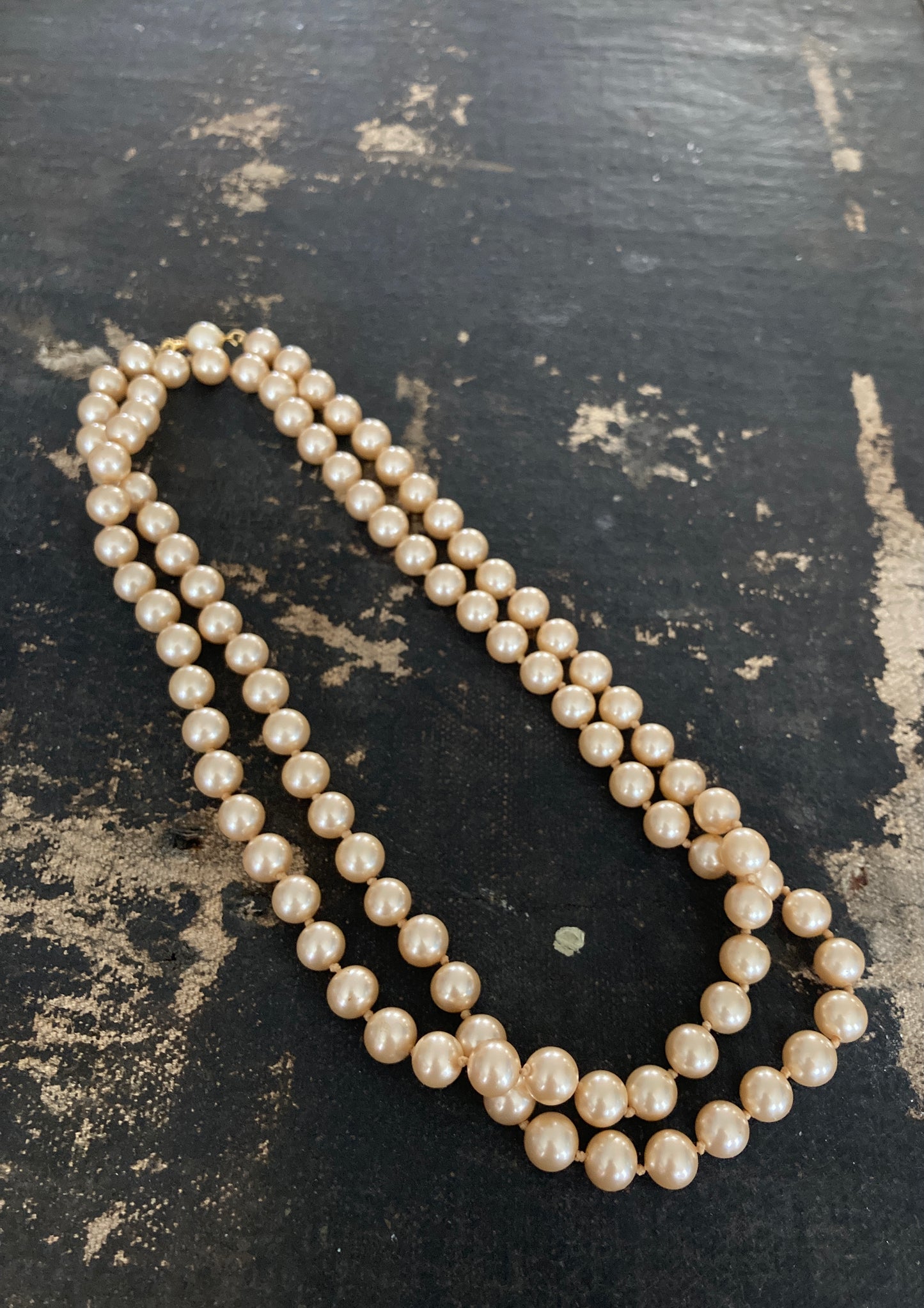 Vintage Single Strand of Cream Pearls