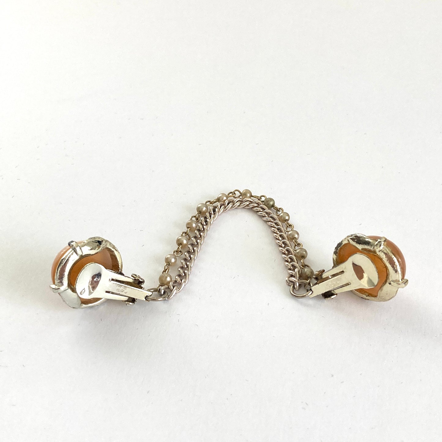 Vintage 1950s Sweater Clip Moonglow Lucite and Rhinestones
