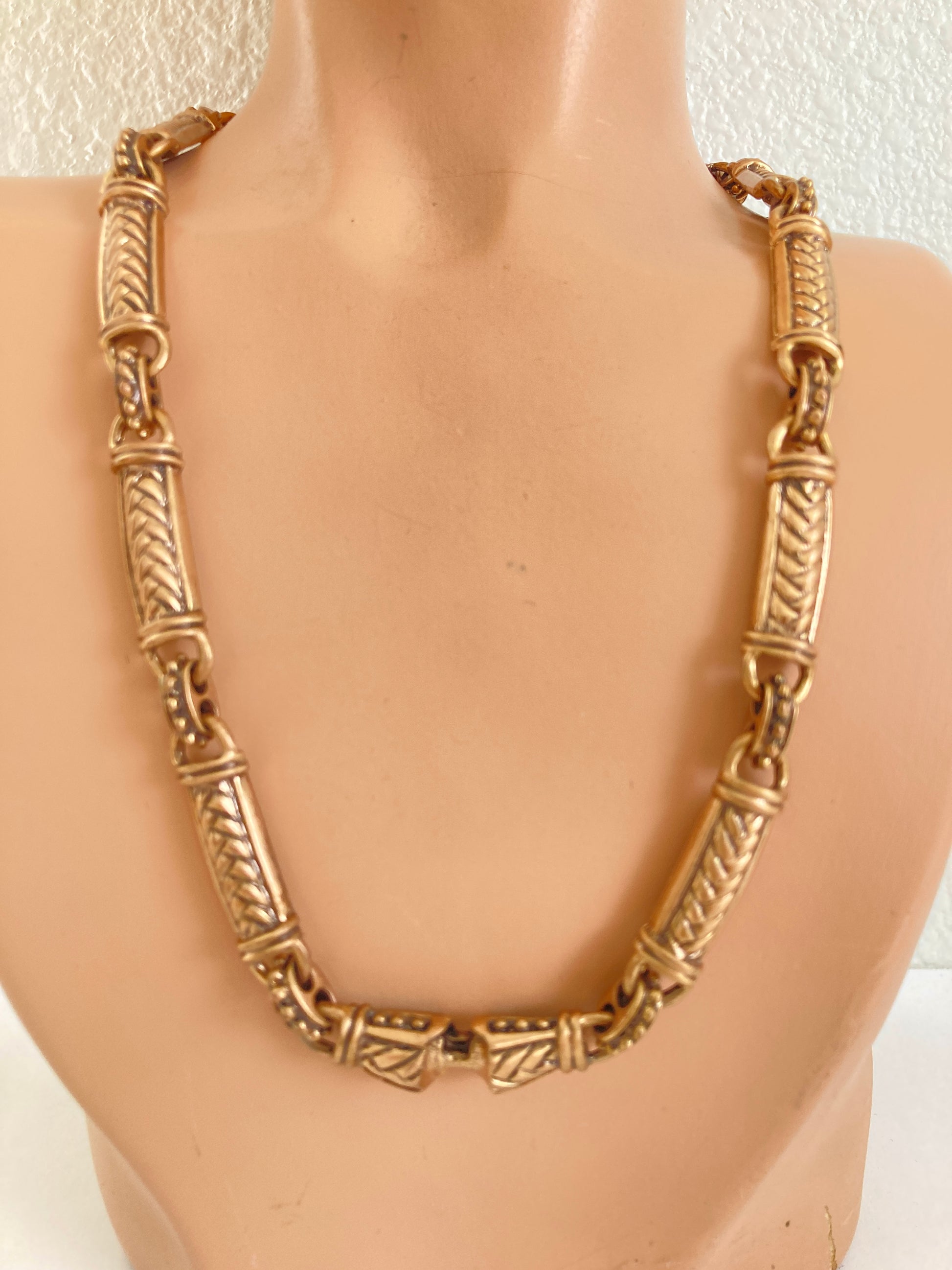 Egyptian Revival Brass Necklace