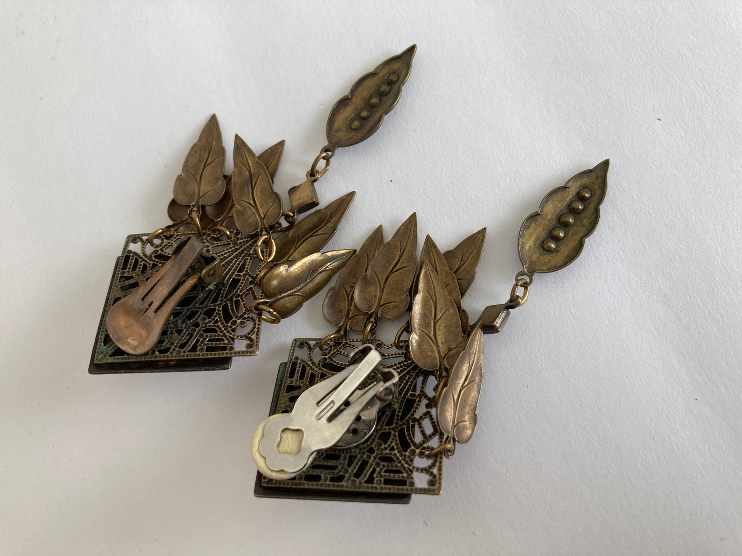 Amethyst Glass Big Dangle Earrings