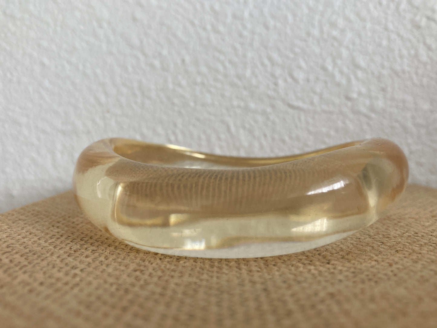 Mid-Century Clear Lucite Wave Bangle