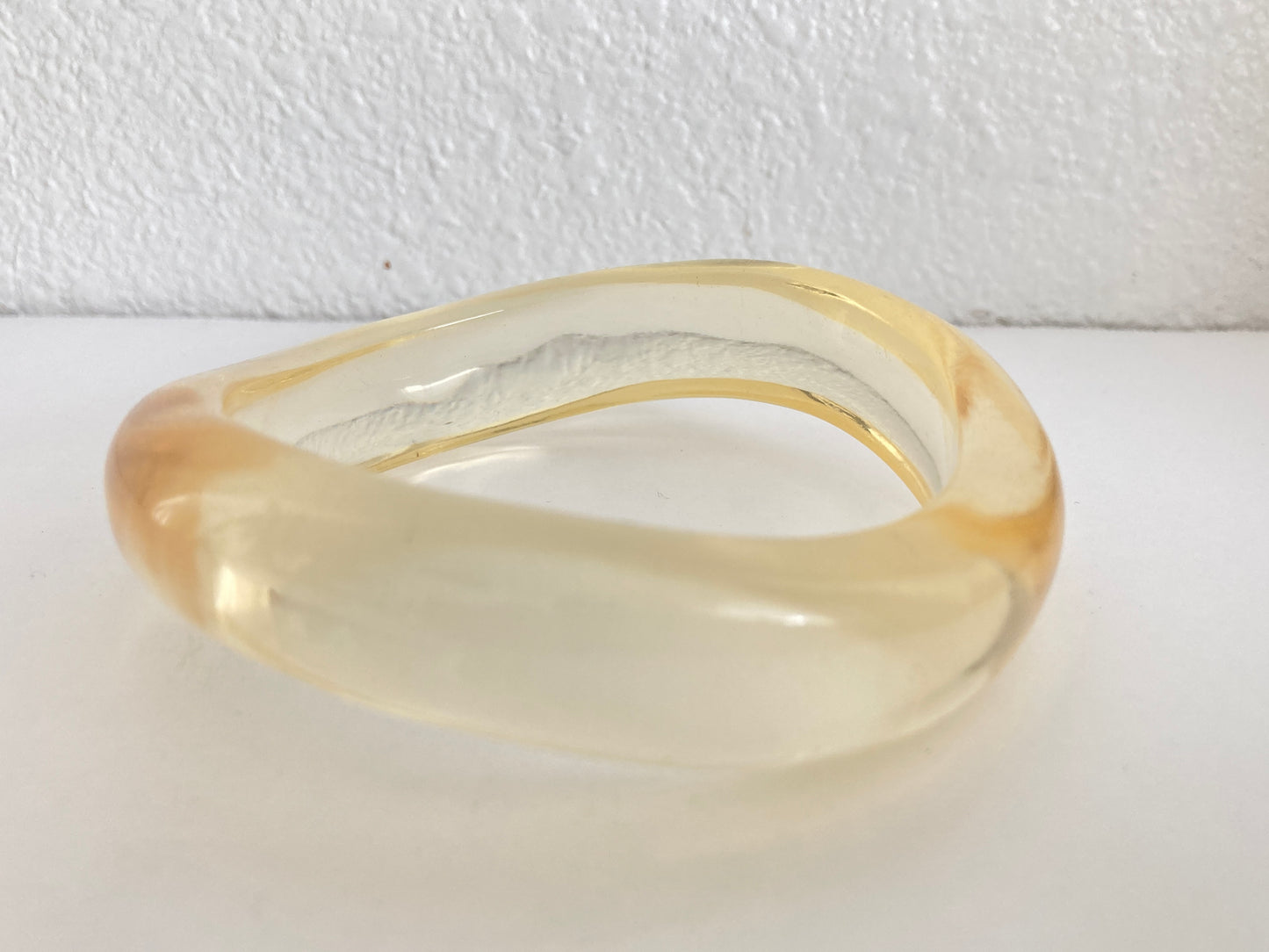 Mid-Century Clear Lucite Wave Bangle