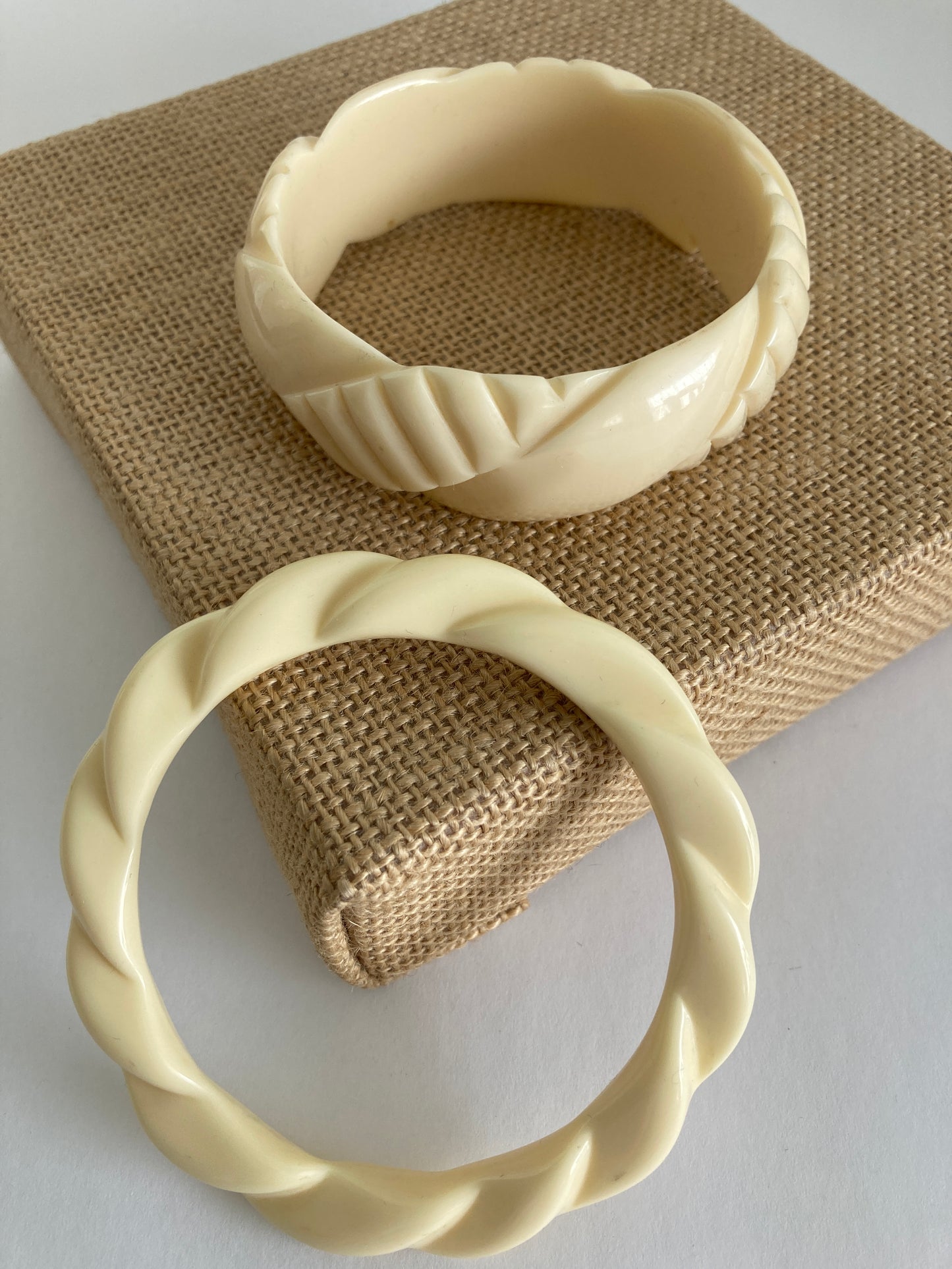 Pair of Ivory Plastic Bangles