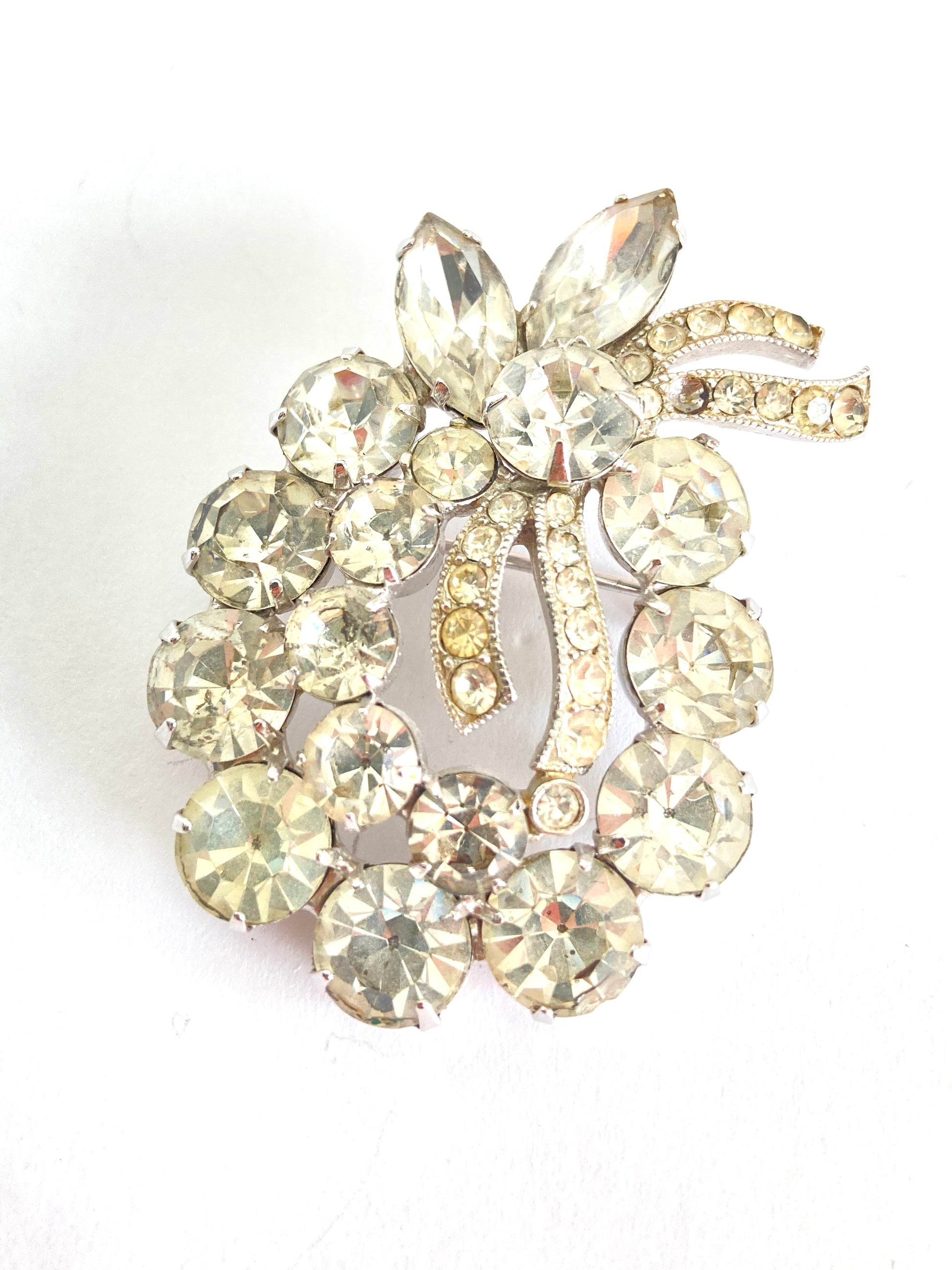 Eisenberg Ice Swarovski Crystal Rhodium Brooch