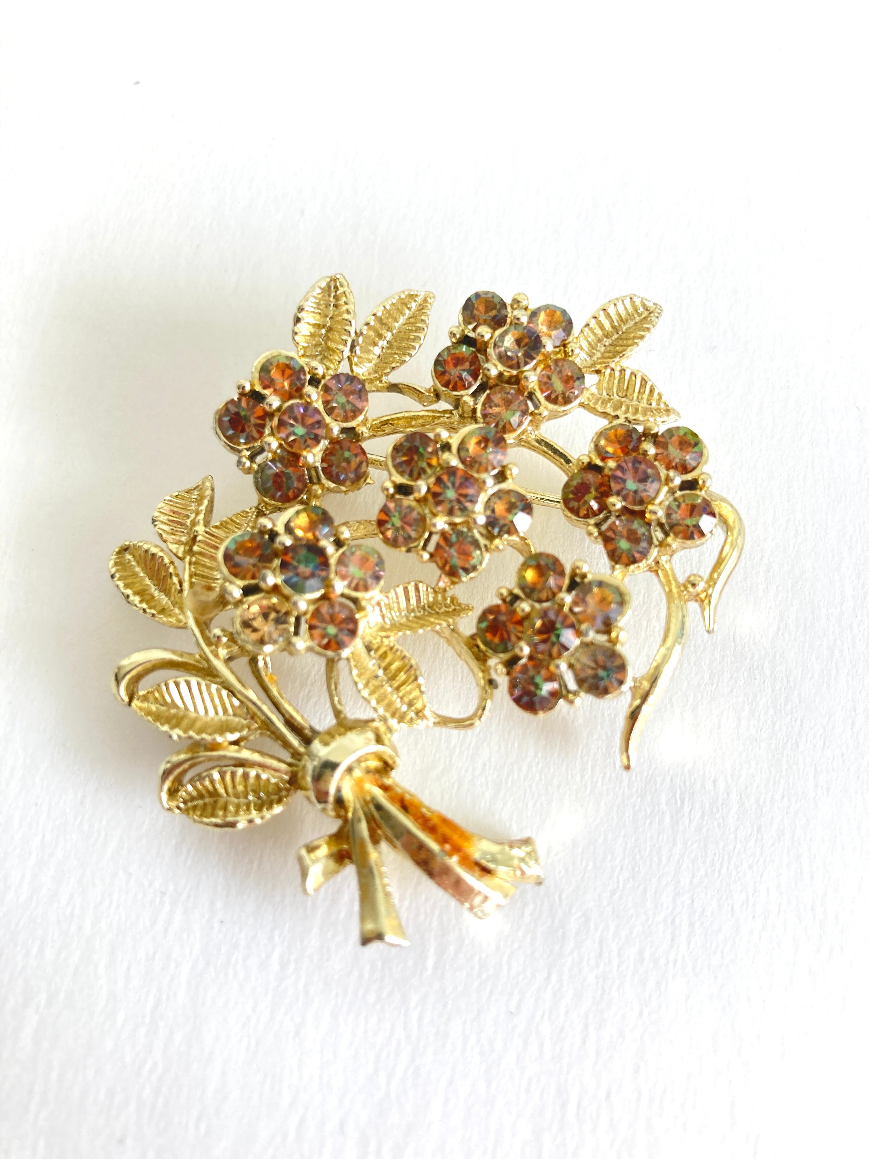 Vintage Coro Rhinestone Brooch fashion (865) Gorgeous!!