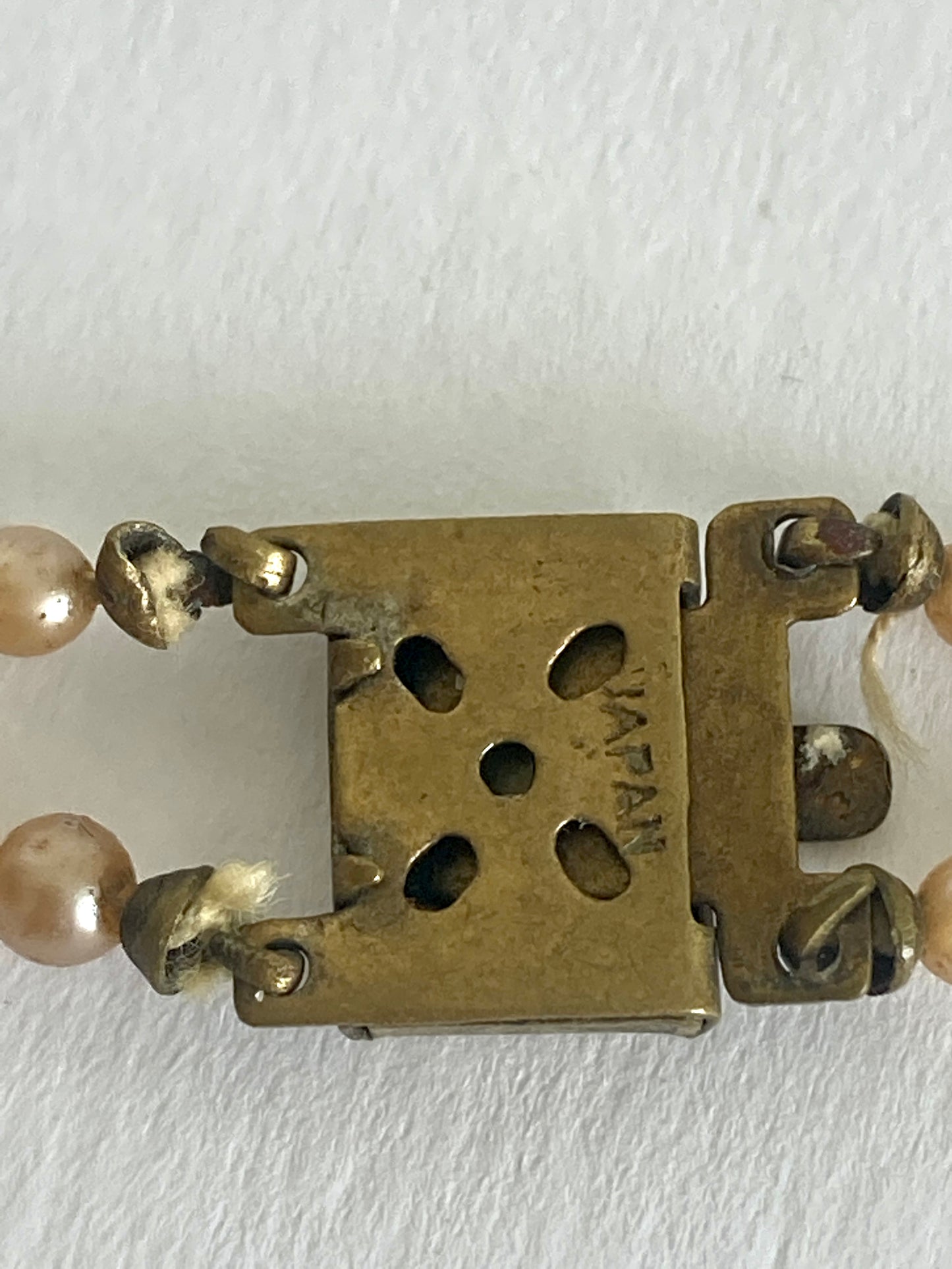 1950s Japan Double Strand Faux Pearl Choker Creamy Beige