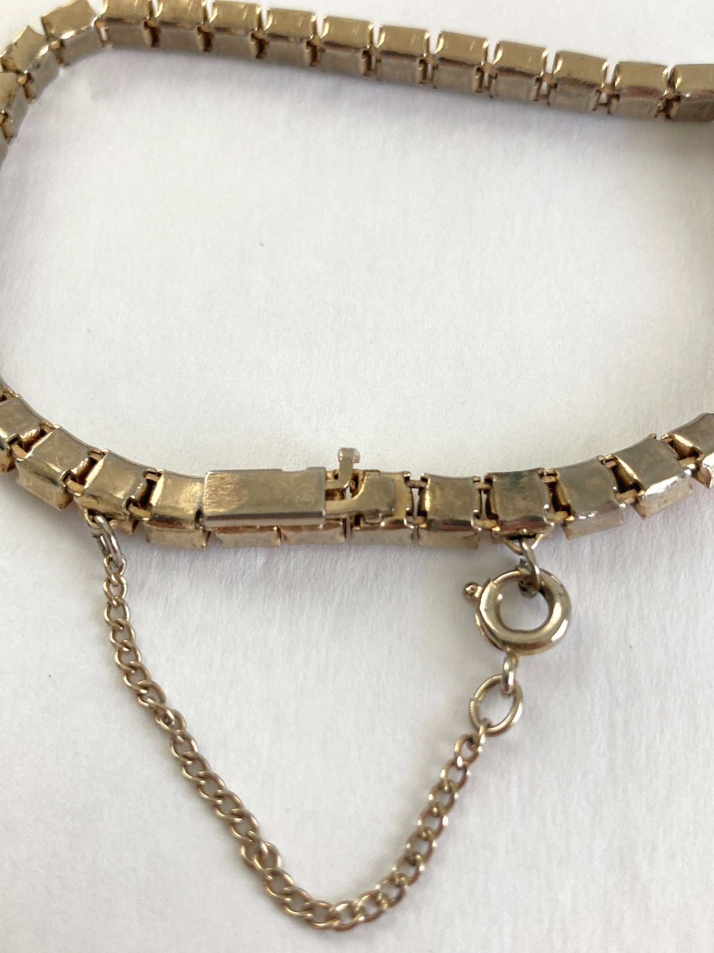 Vintage Amber Paste Princess Cut Tennis Bracelet