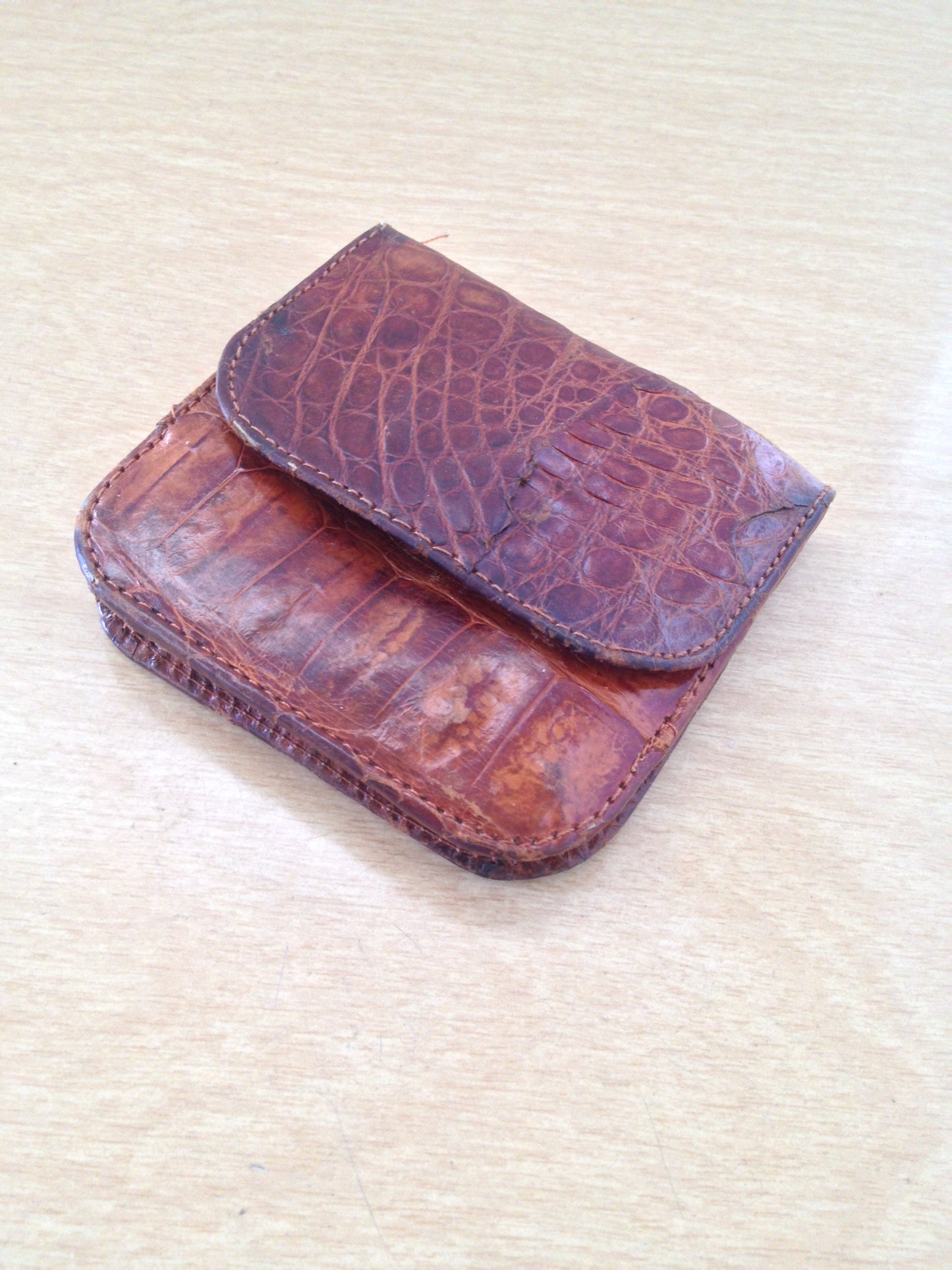 Alligator Wallet With Built in Coin Purse Billfold Vintage