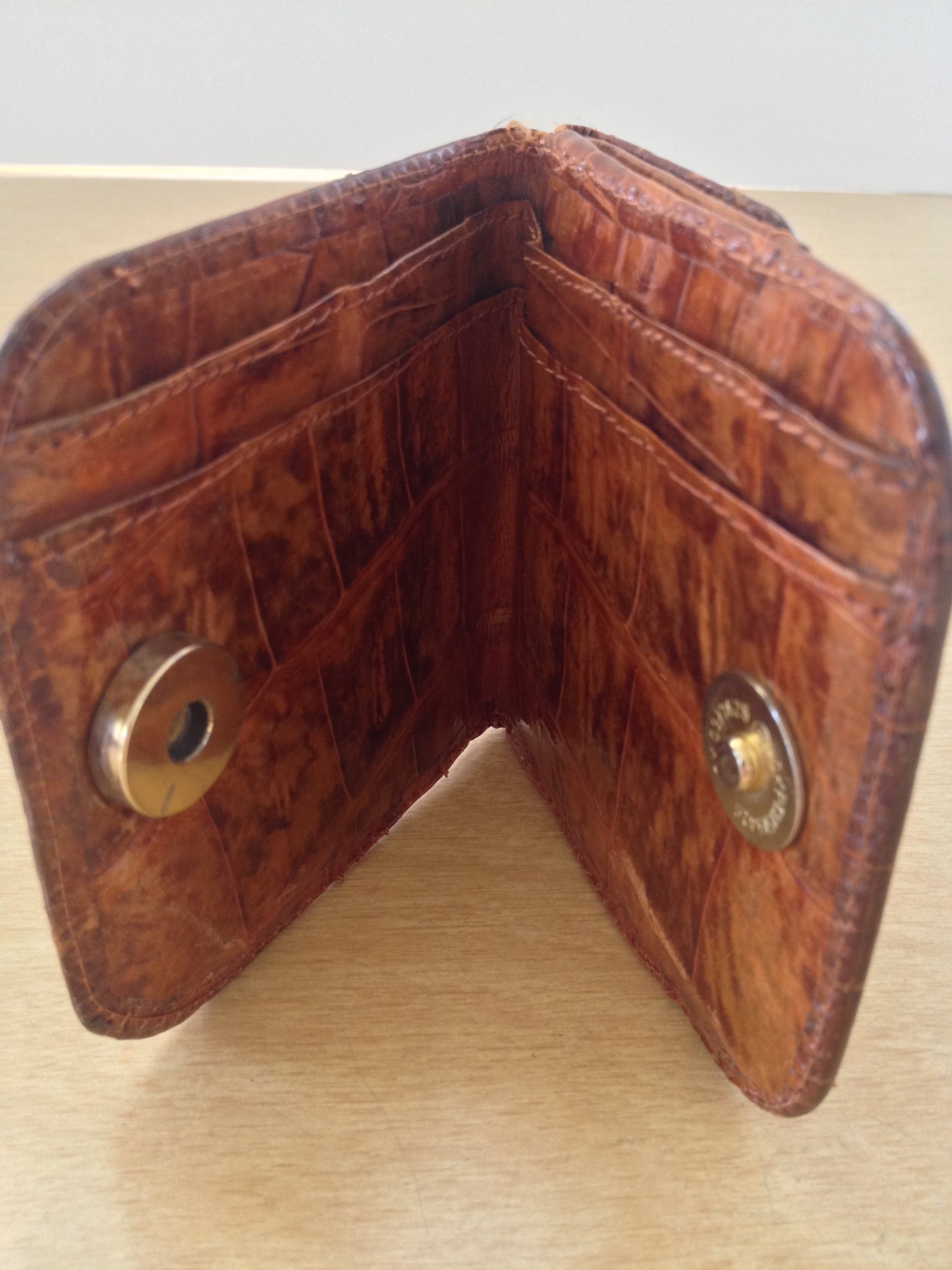 Alligator Wallet With Built in Coin Purse Billfold Vintage