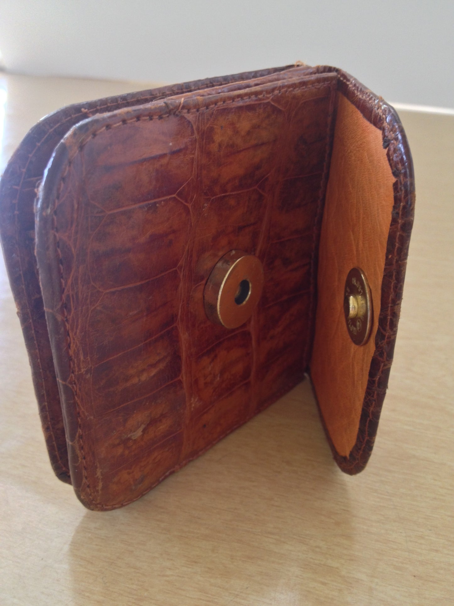 Alligator Wallet With Built in Coin Purse Billfold Vintage