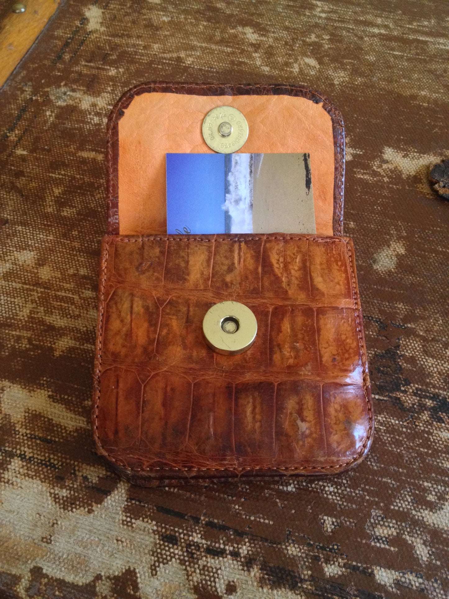 Alligator Wallet With Built in Coin Purse Billfold Vintage