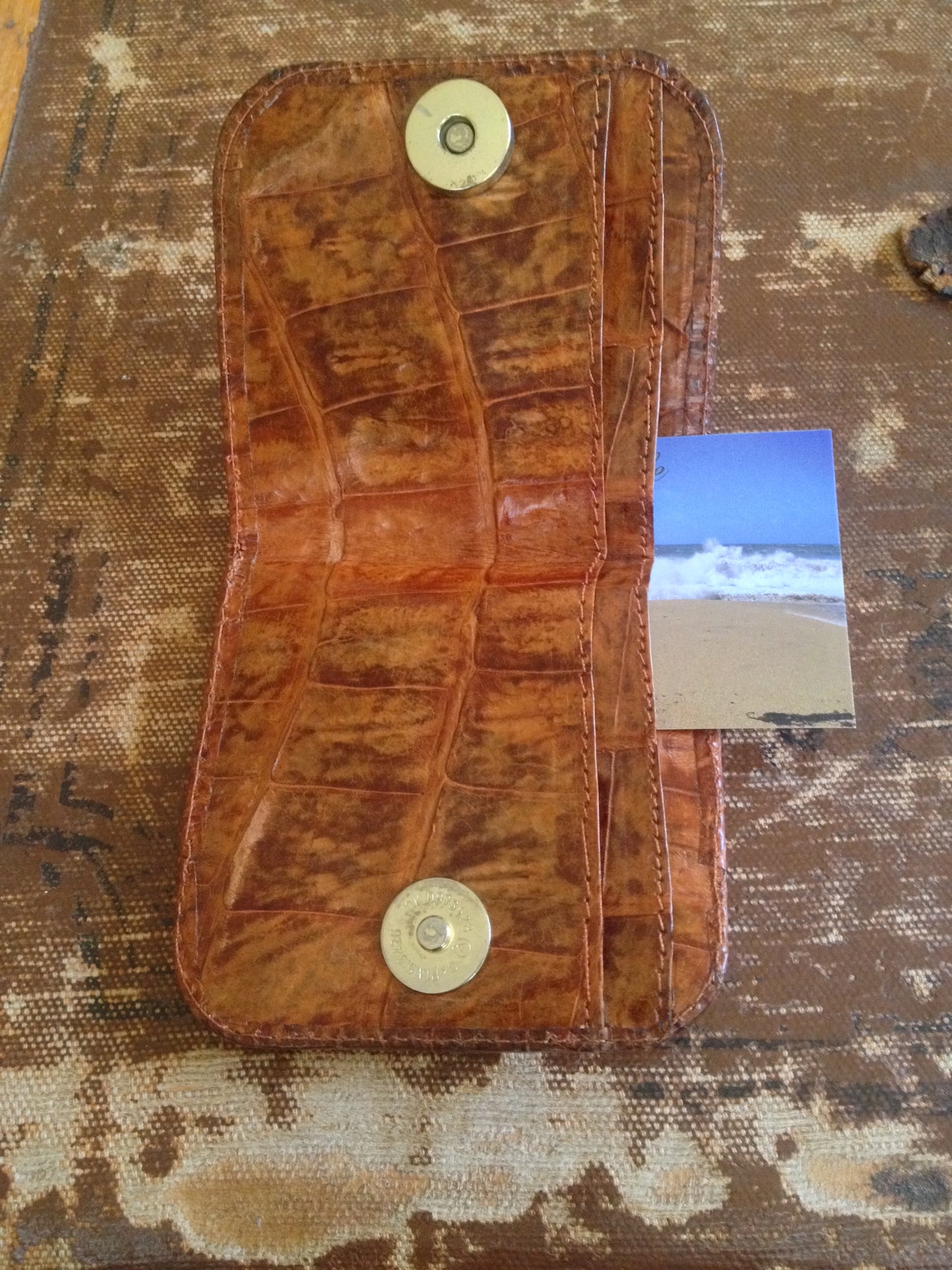 Alligator Wallet With Built in Coin Purse Billfold Vintage