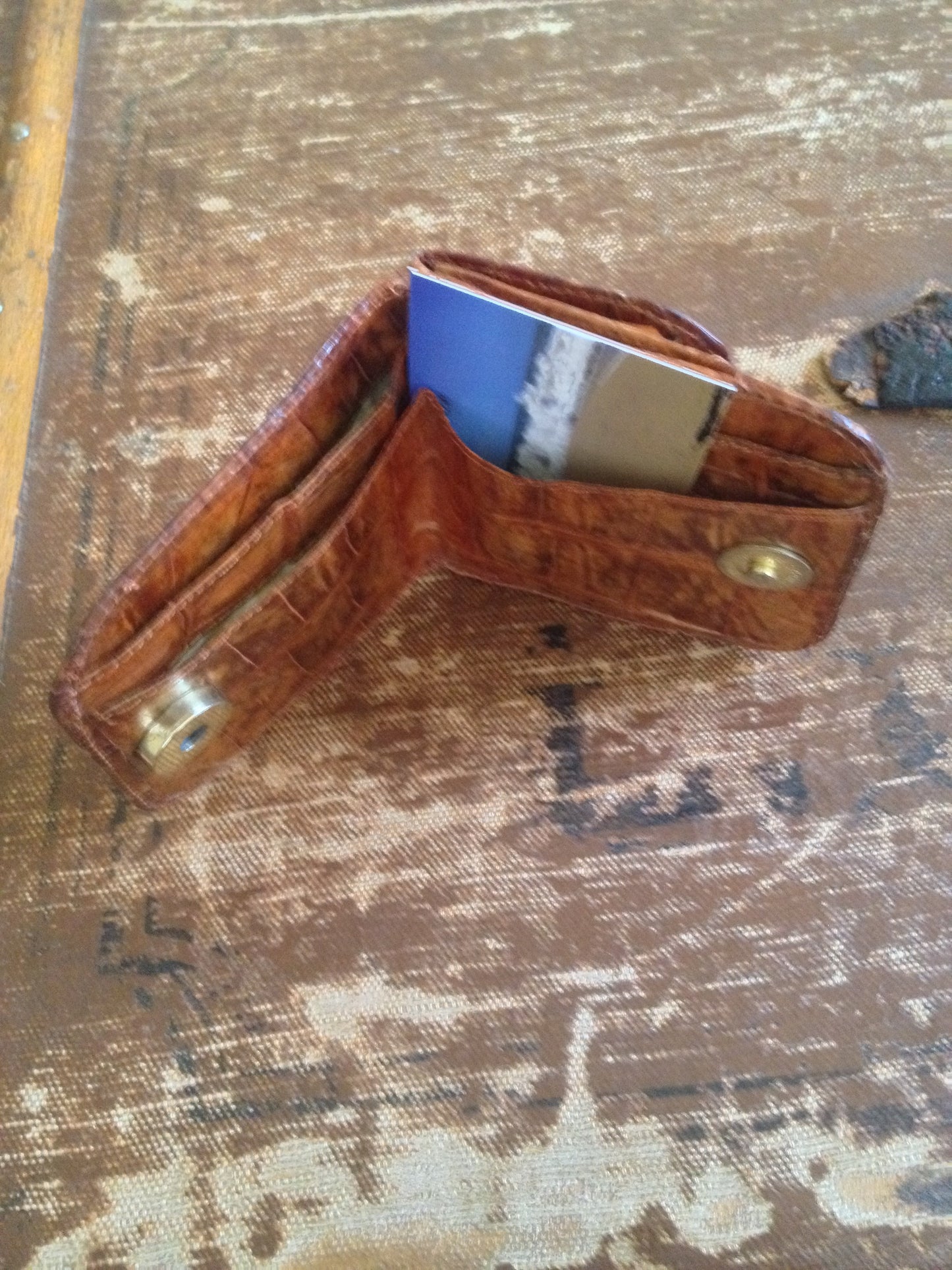 Alligator Wallet With Built in Coin Purse Billfold Vintage