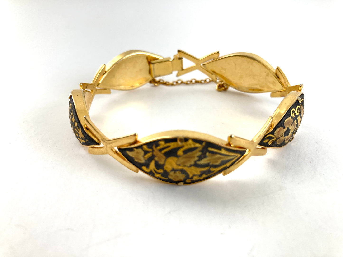 Vintage Toledo Damascene Bracelet with Birds