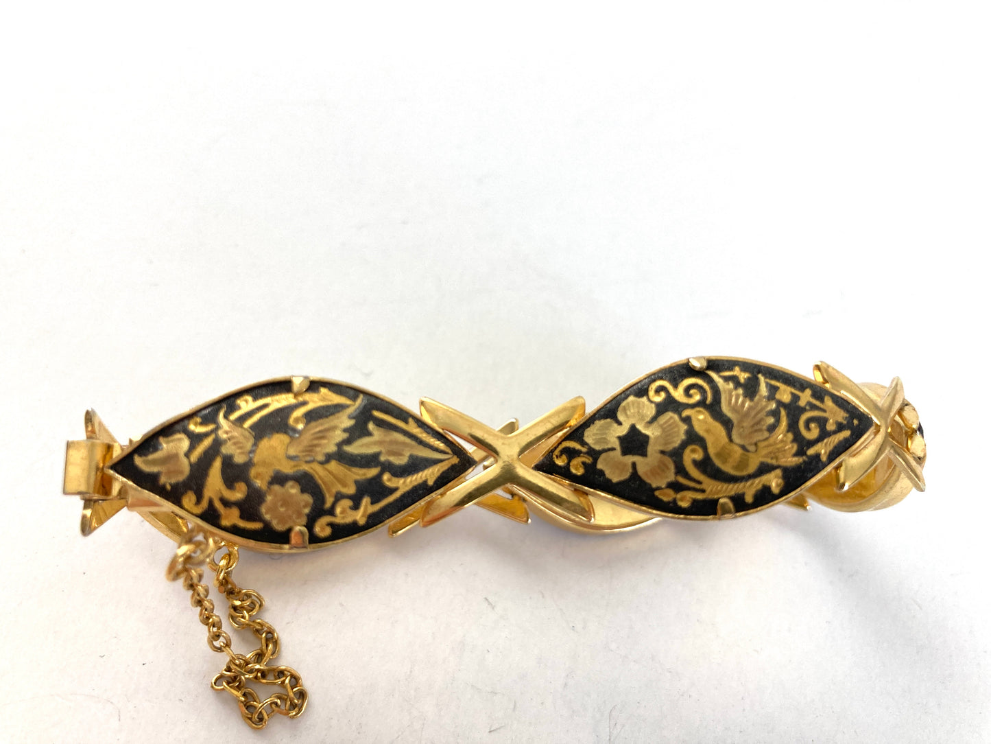 Vintage Toledo Damascene Bracelet with Birds