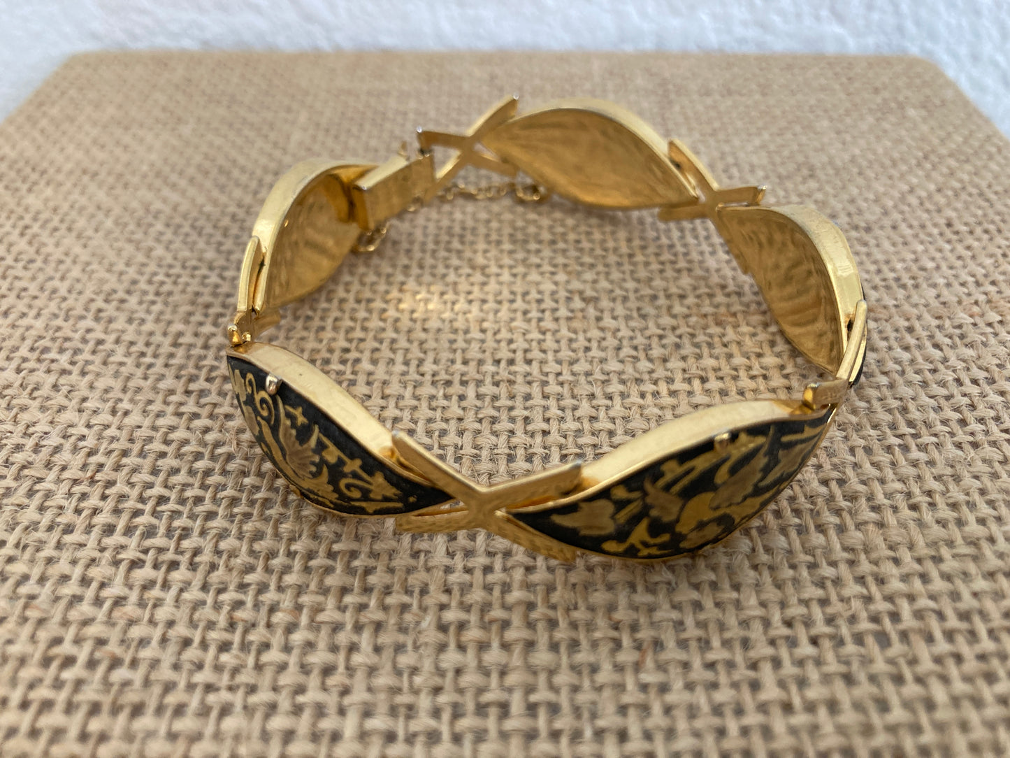 Vintage Toledo Damascene Bracelet with Birds
