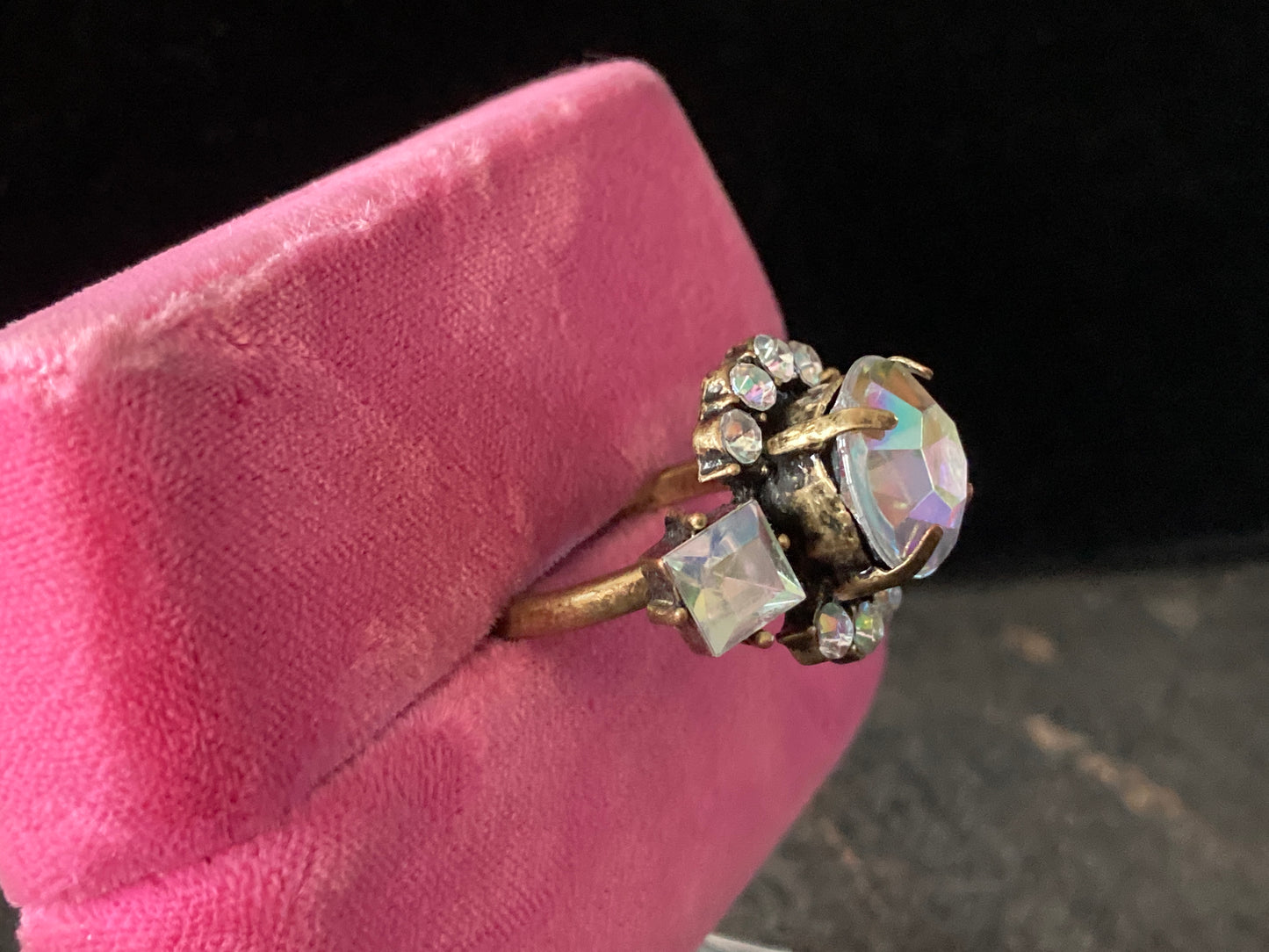 Large AB Rhinestone Cocktail Ring