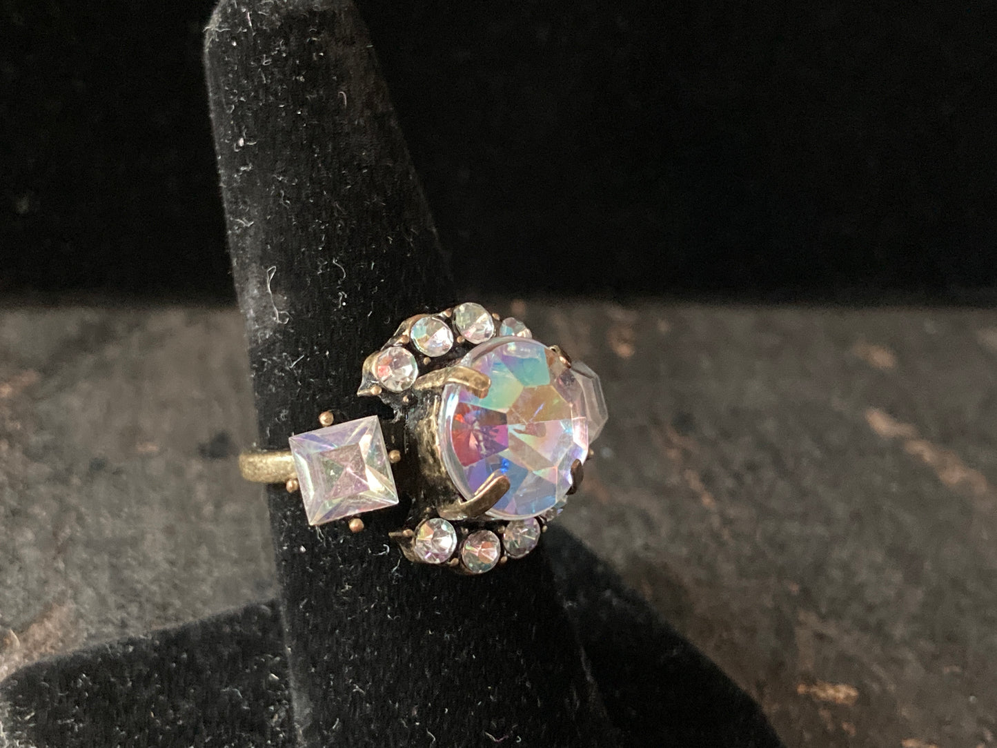 Large AB Rhinestone Cocktail Ring