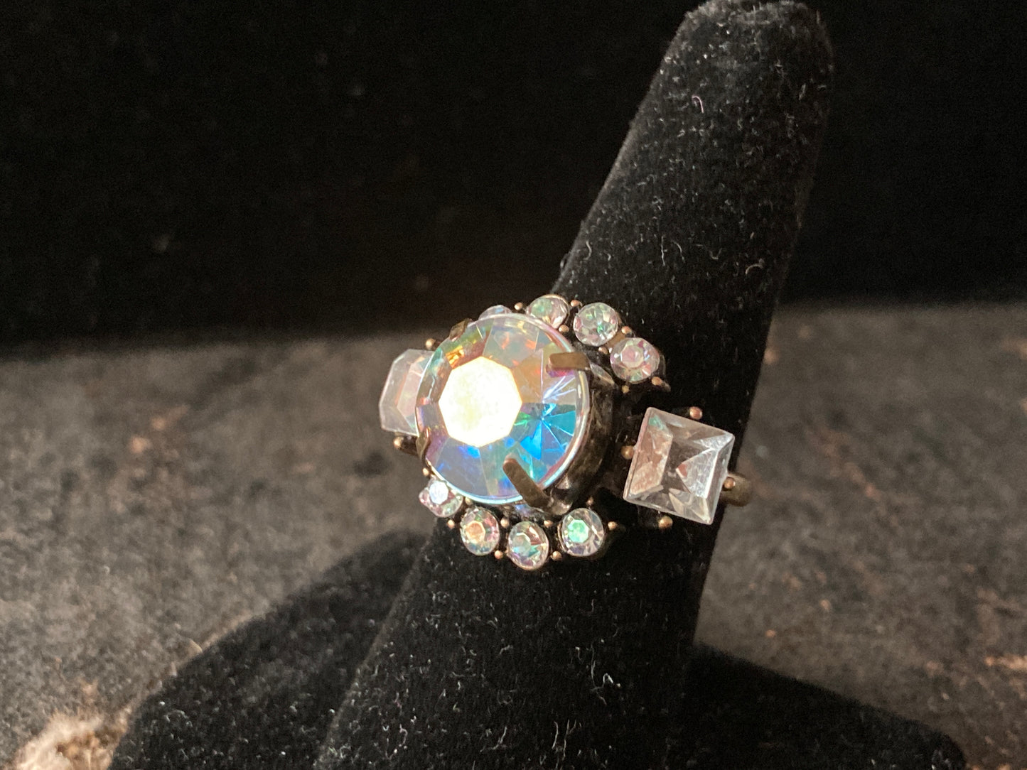 Large AB Rhinestone Cocktail Ring