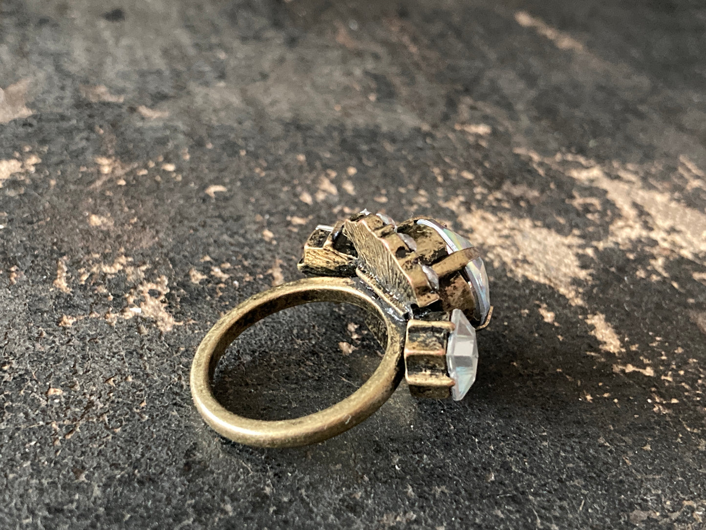 Large AB Rhinestone Cocktail Ring