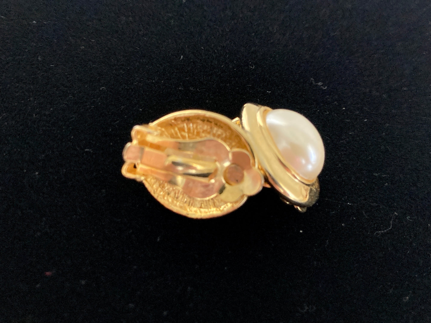 Vintage Faux Pearl & Goldtone Clip-on Earrings