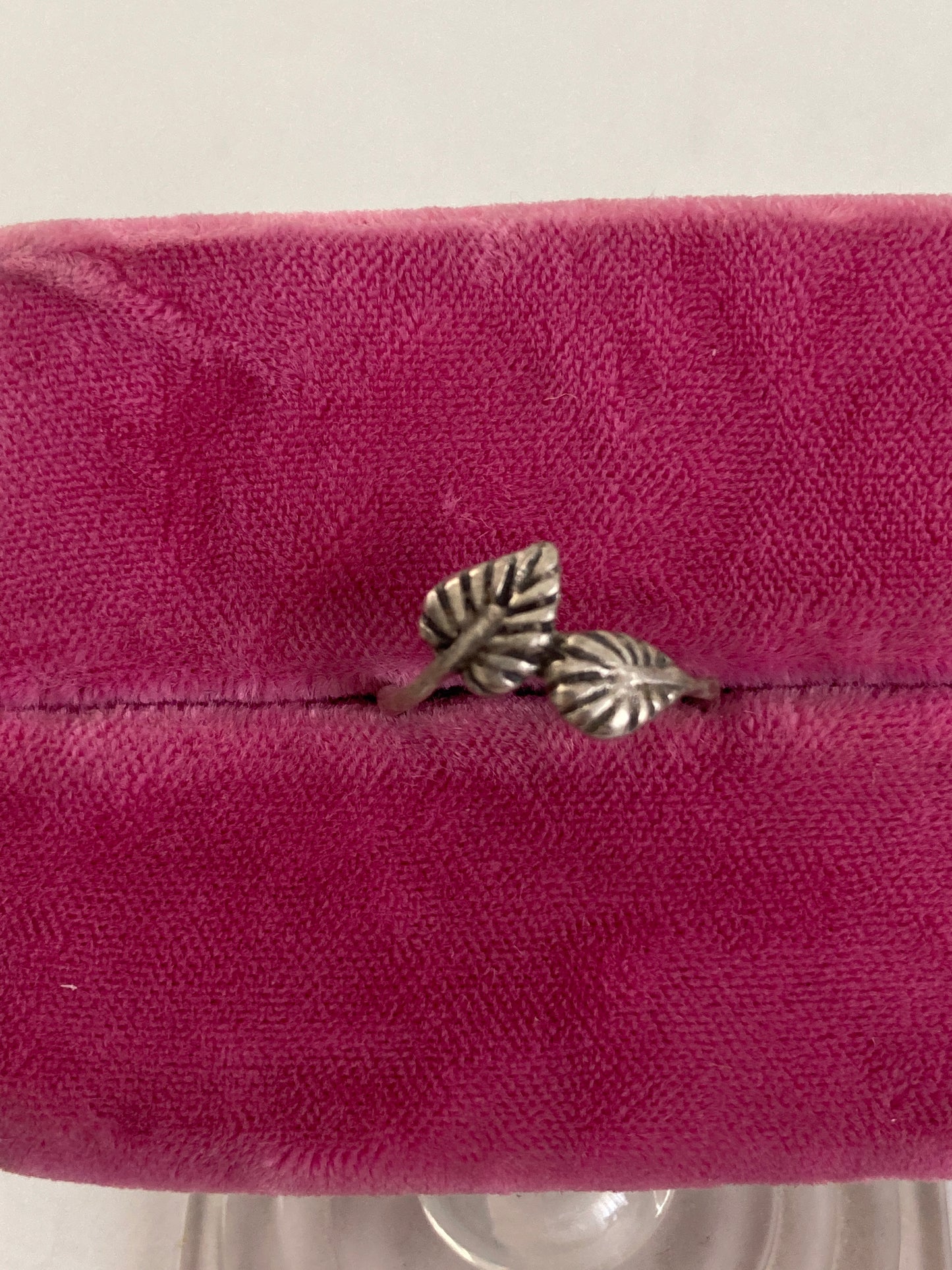 Sterling Silver Tiny Double Leaf Ring
