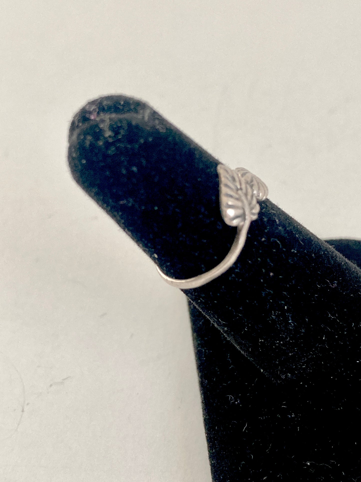 Sterling Silver Tiny Double Leaf Ring