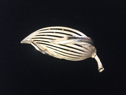 Trifari Gold Tone Leaf Brooch