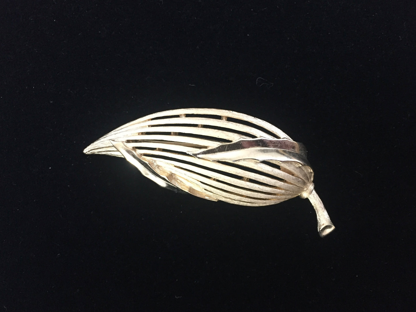 Trifari Gold Tone Leaf Brooch