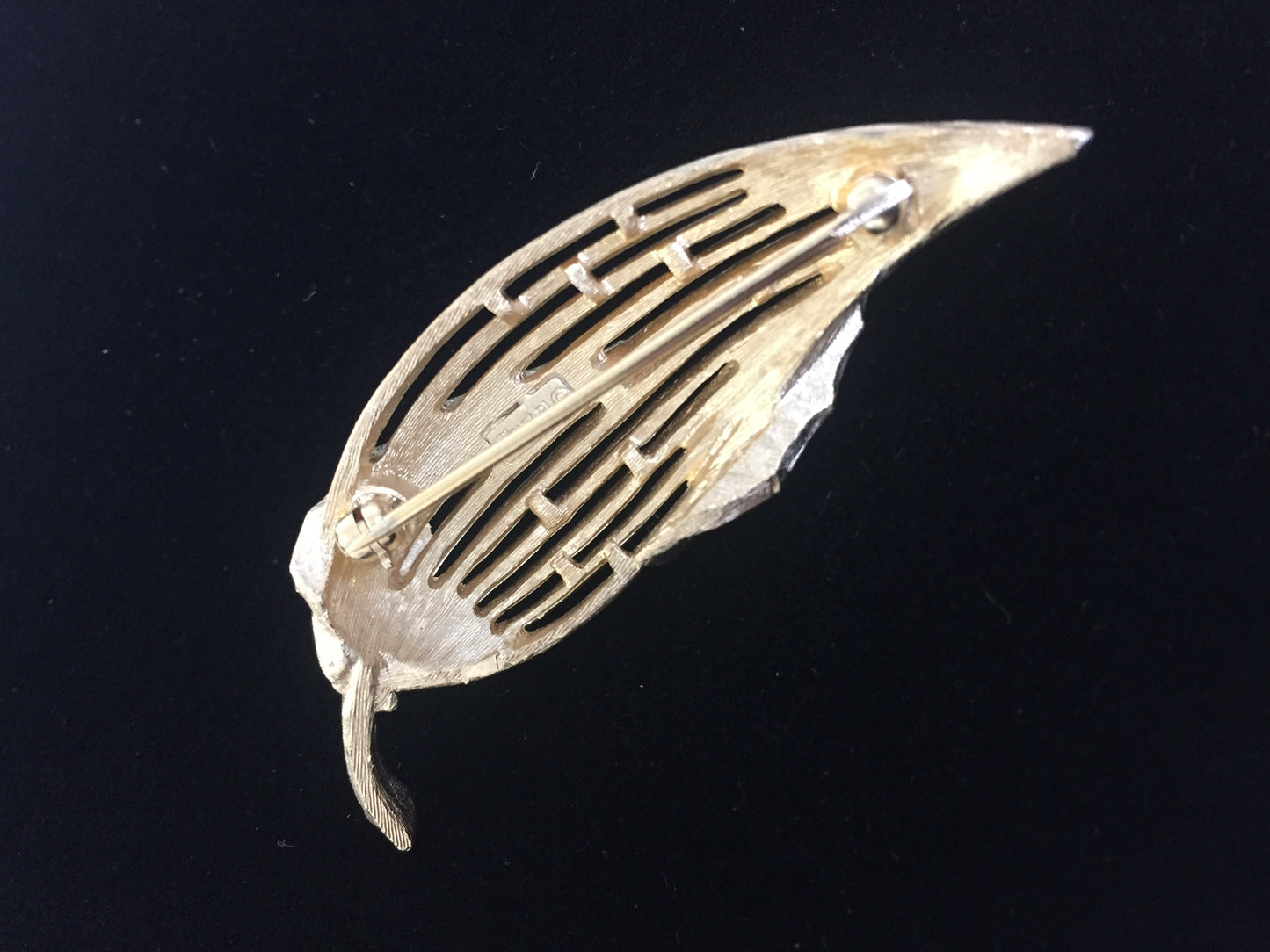 Trifari Gold Tone Leaf Brooch