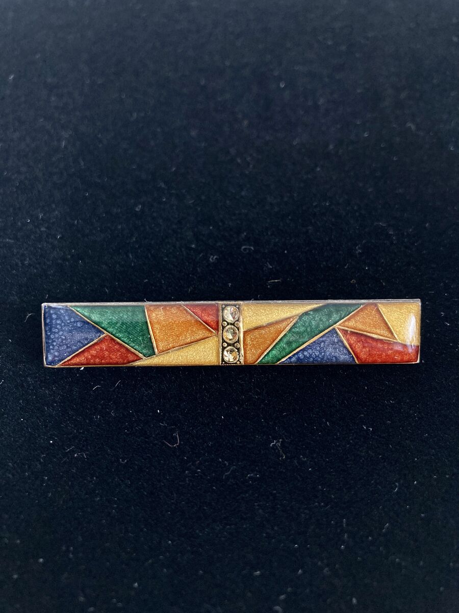 Pierre Bex Style Bar Brooch Multi-color Geometric