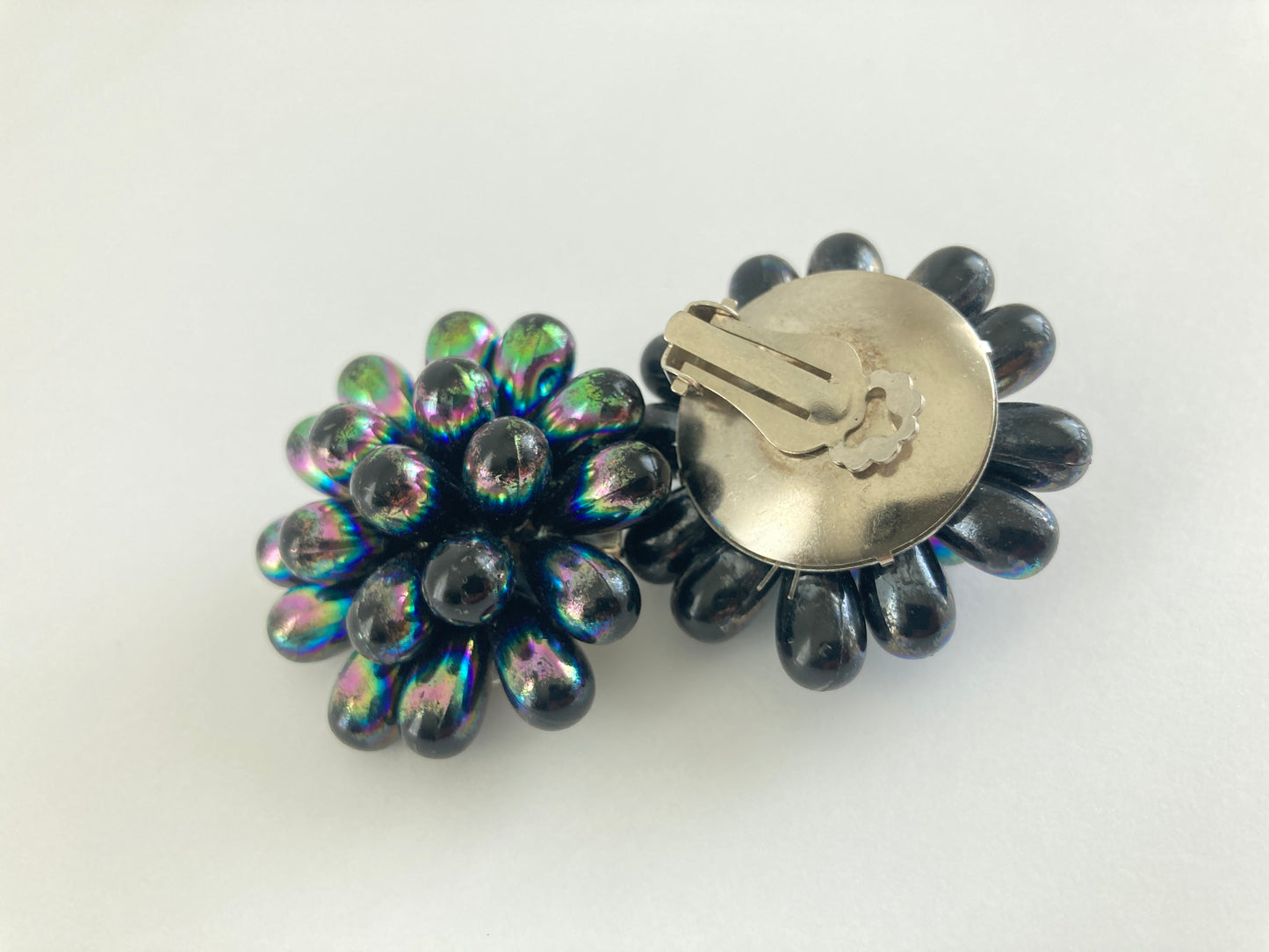 Vintage Oil Slick Cluster Earrings