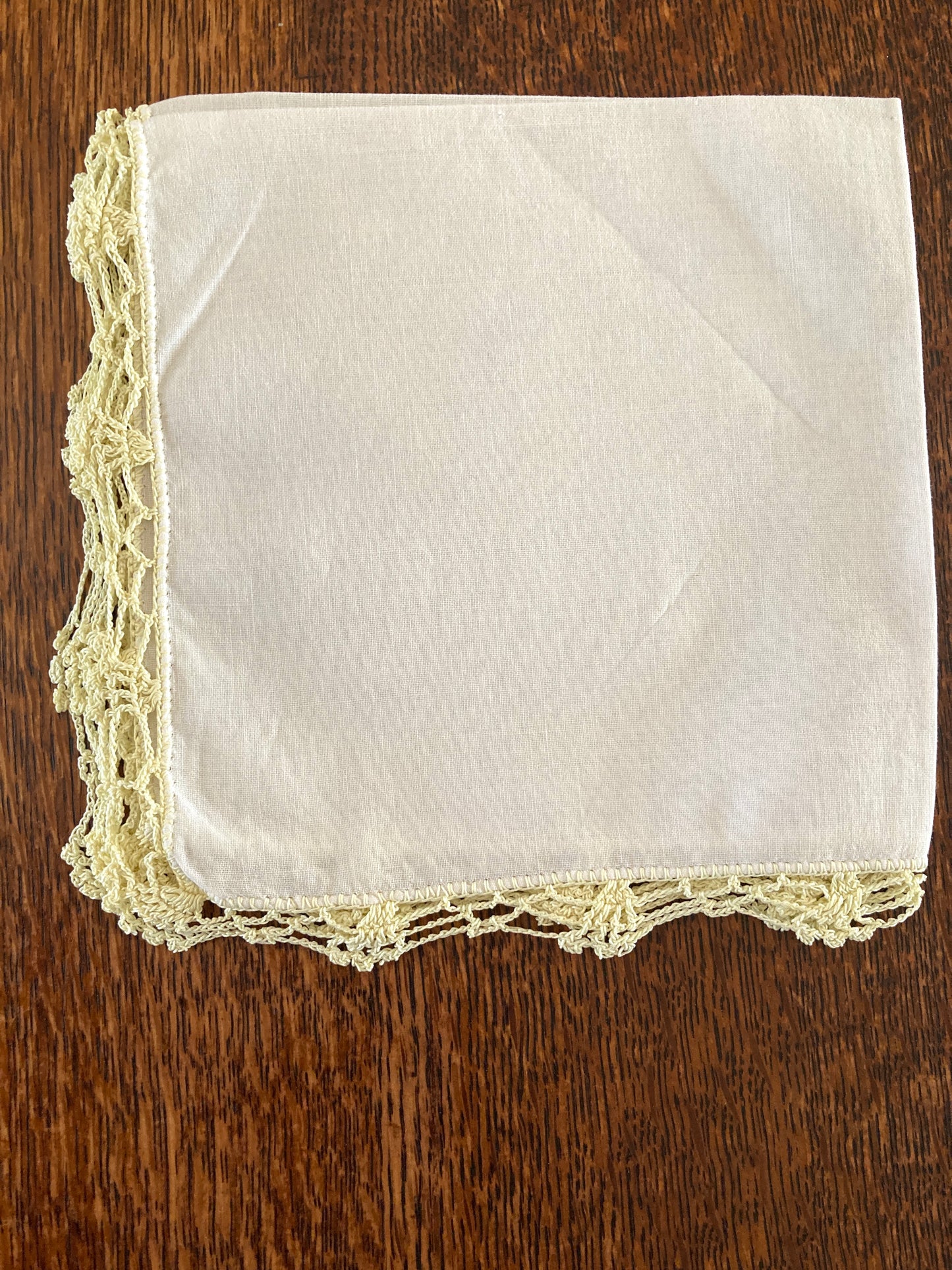 Set of 6 Vintage Crochet Lace Edge Hankies