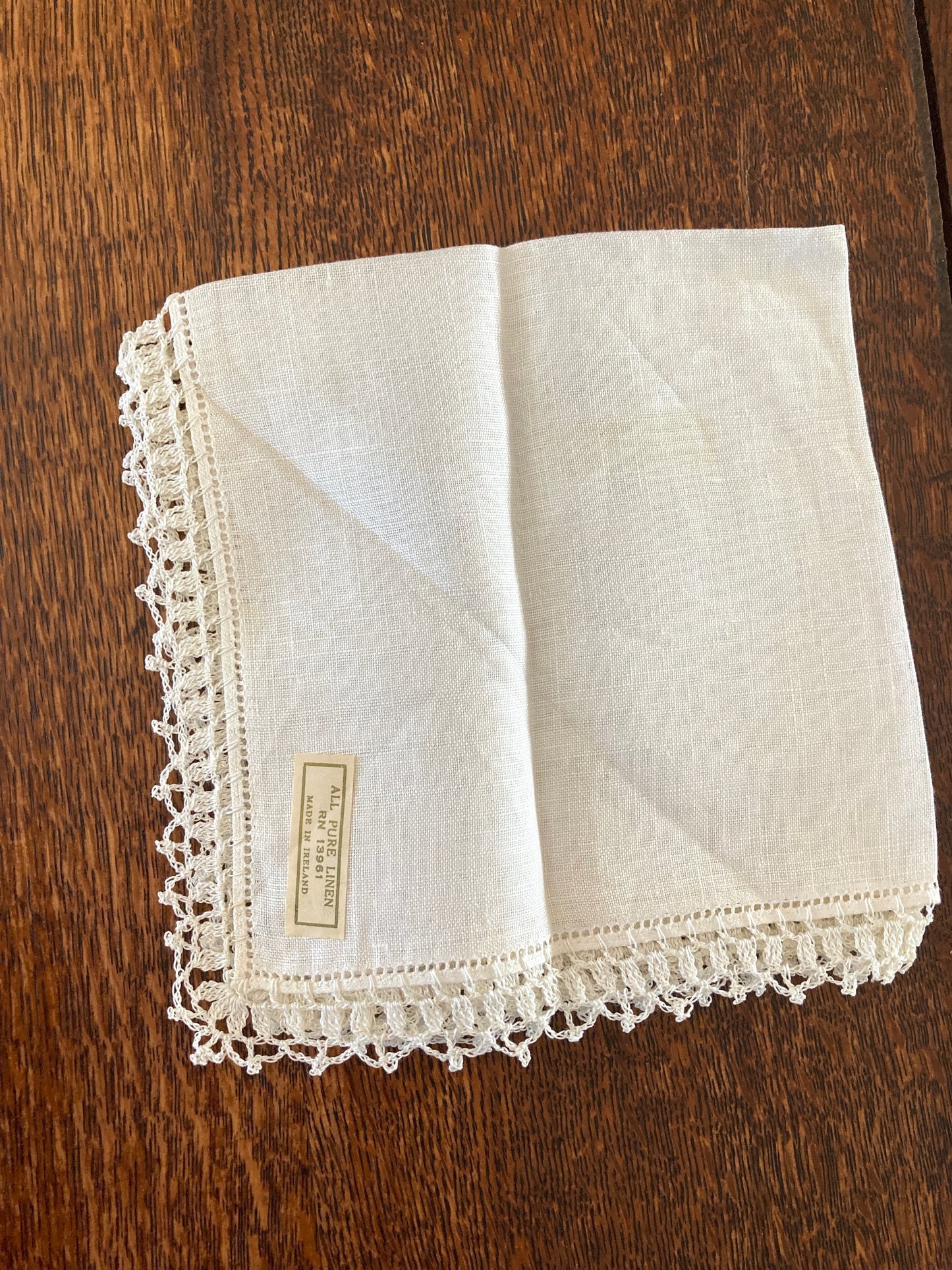 Set of 6 Vintage Crochet Lace Edge Hankies
