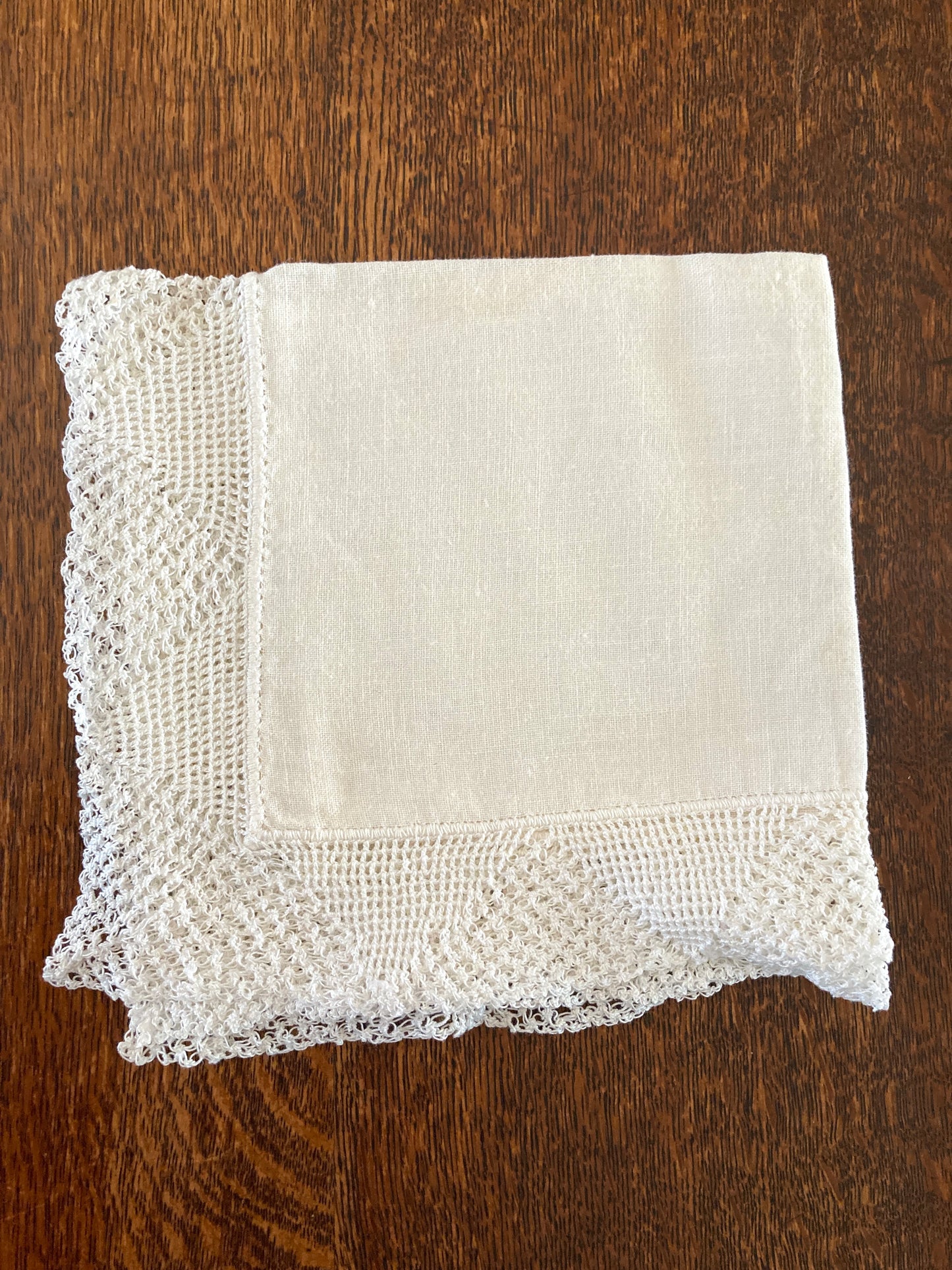Set of 6 Vintage Crochet Lace Edge Hankies